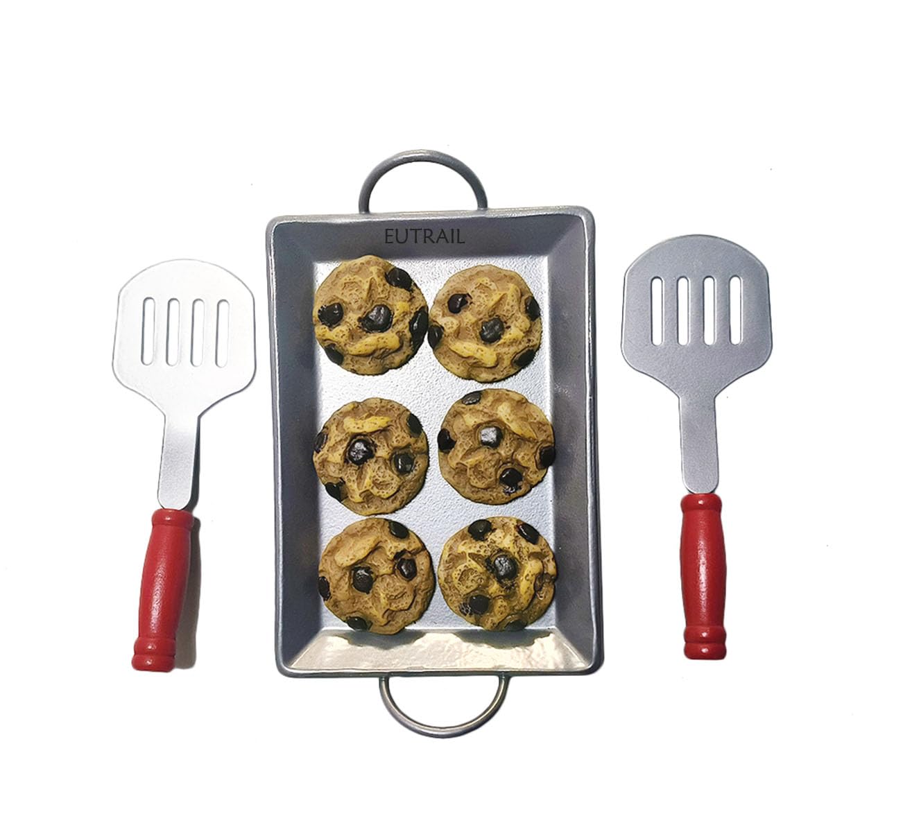 Cookie Play Food Set Toy Food Accessories 18 Inch Doll Kitchen Food Bake Accessory, 9 Piece Chocolate Chip Cookie Baking Set, Compatible with American Girl Pastry Bake Shop Kitchen Furniture