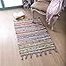100% Cotton Rag Rug 24x36 - Multicolor Chindi Rug - Hand Woven & Reversible for Living Room Kitchen Entryway Rug -Multi Color