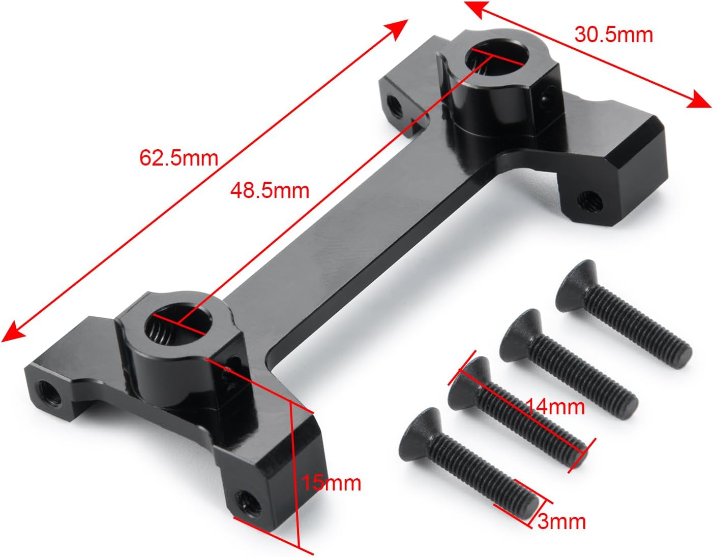 Aluminum Rear Body Shell Mount Stand for 1/10 Axial SCX10 III AXI03007 RC Crawler Car Upgrades Parts Accessories, Rear Shock Tower Braces Body Post Mounts (Black) (Rear Body Shell Stand)