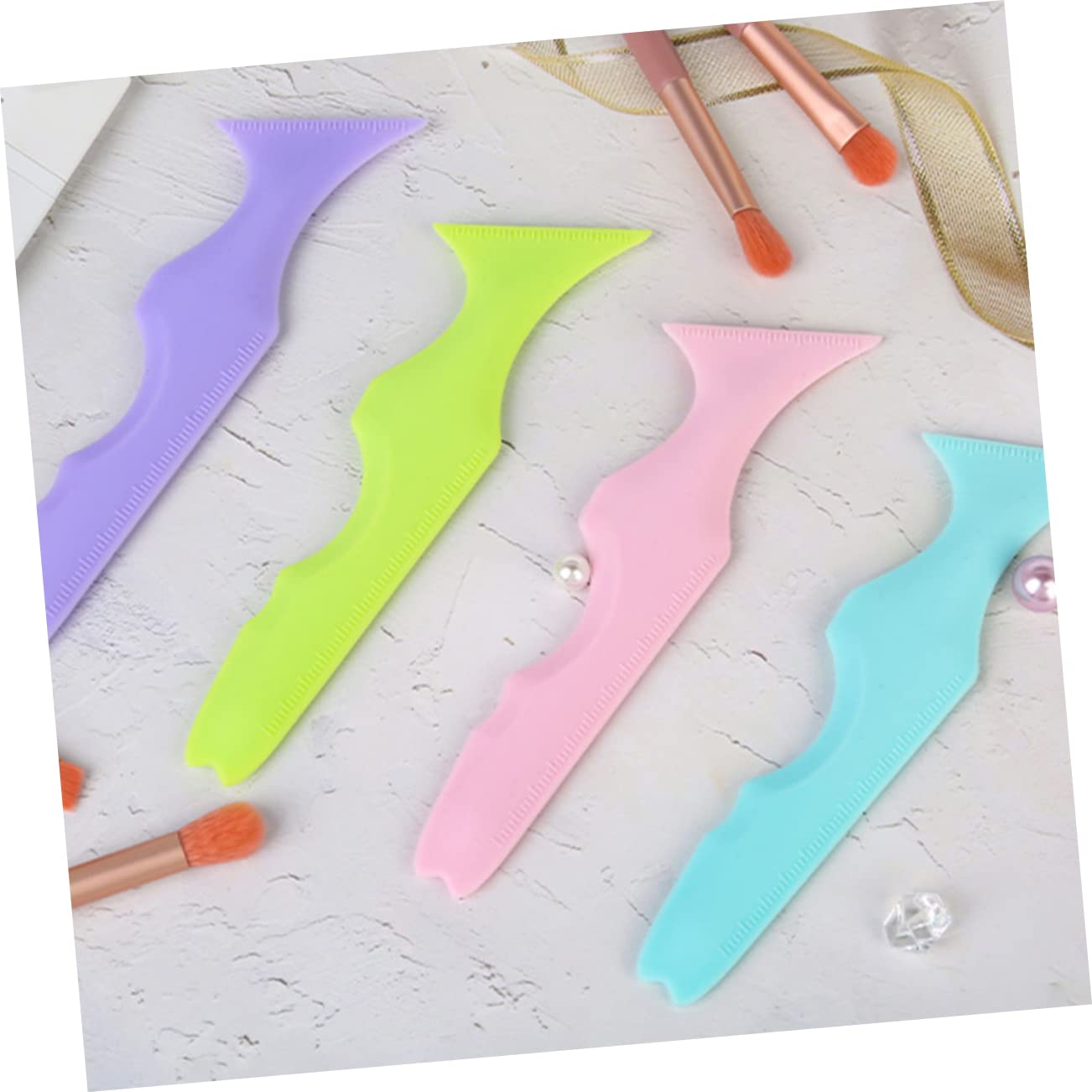 Healeved 9pezzi Stencil Silicone Per Eyeliner Strumento Riutilizzabile Per Applicazione Precisa Makeup Per Sopracciglia Principianti e Professionisti