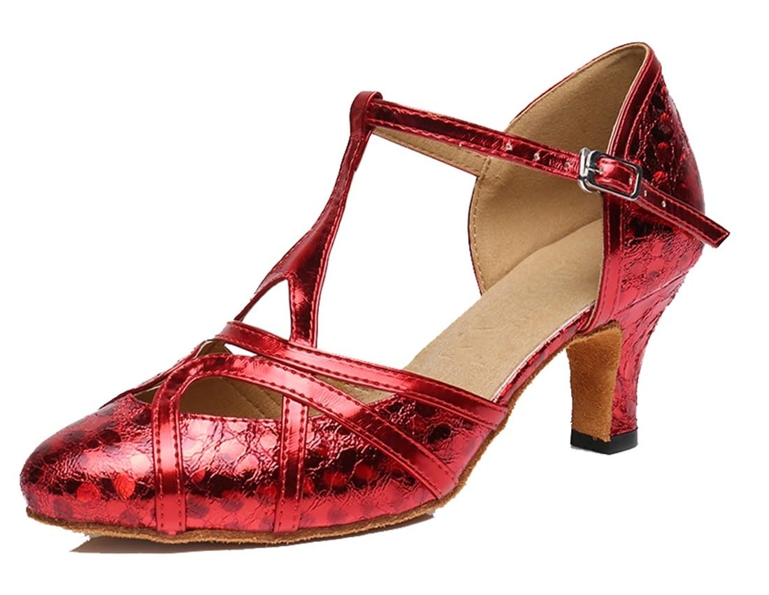 MGM-Joymod T-Starp - Zapatos de baile latino sintéticos con purpurina para mujer, para bodas, bailes de baile latino — view 21
