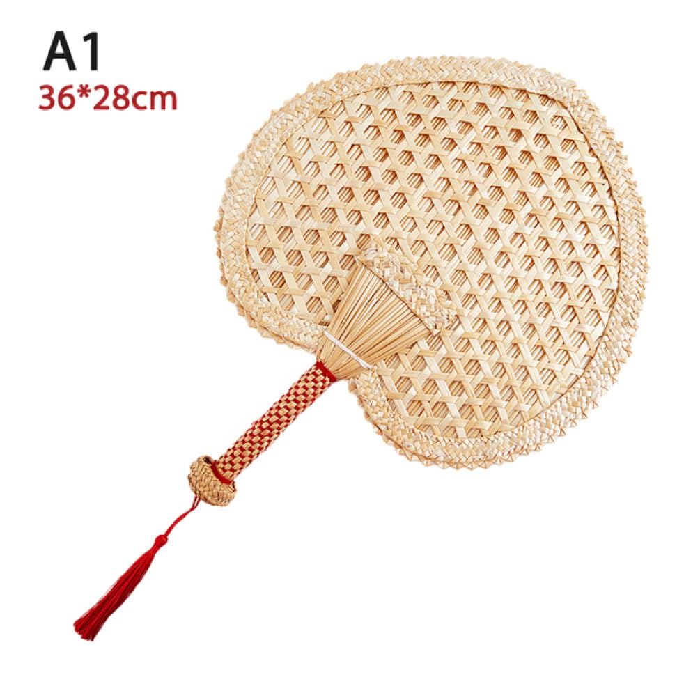 RWRAPS Abanico Plegable Natural, Respetuoso con el Medio Ambiente, Viejo Verano, Tejido a Mano, Abanico de Mano, Decorativo, decoración de Abanico Tejido a Mano, Tetera (A4)
