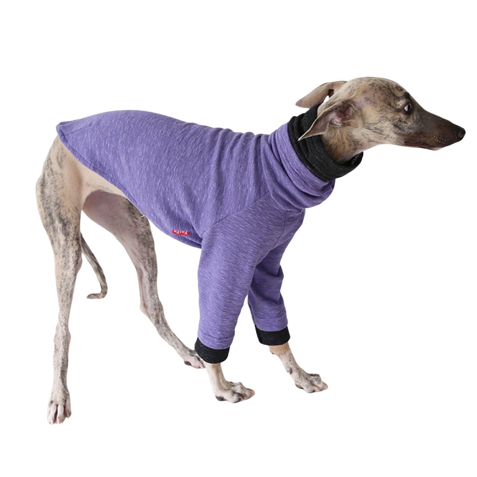Lightweight Greyhound Winter Coat,Whippet Clothes,Salukis Jumper Dog T-Shirt Spring Autumn Dog Pajamas Pjs Pullover for Greyhound,Purple_M