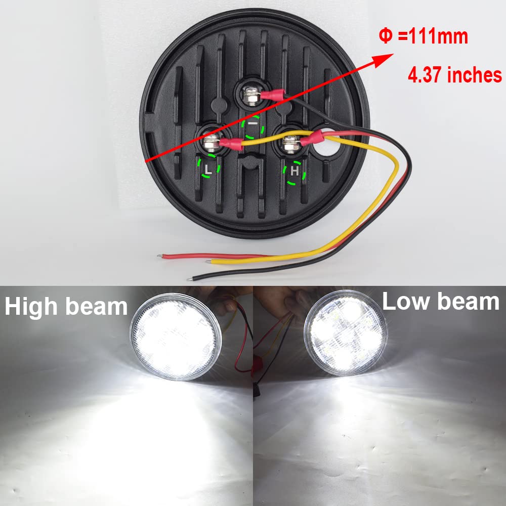 JALN7 LED Light Round Sealed for Joh Deer 4.37 Inch CE RE25126 ATV UTV Hi/Lo Beam 12V Tractor MOTO Bulb 2520 4000 6030