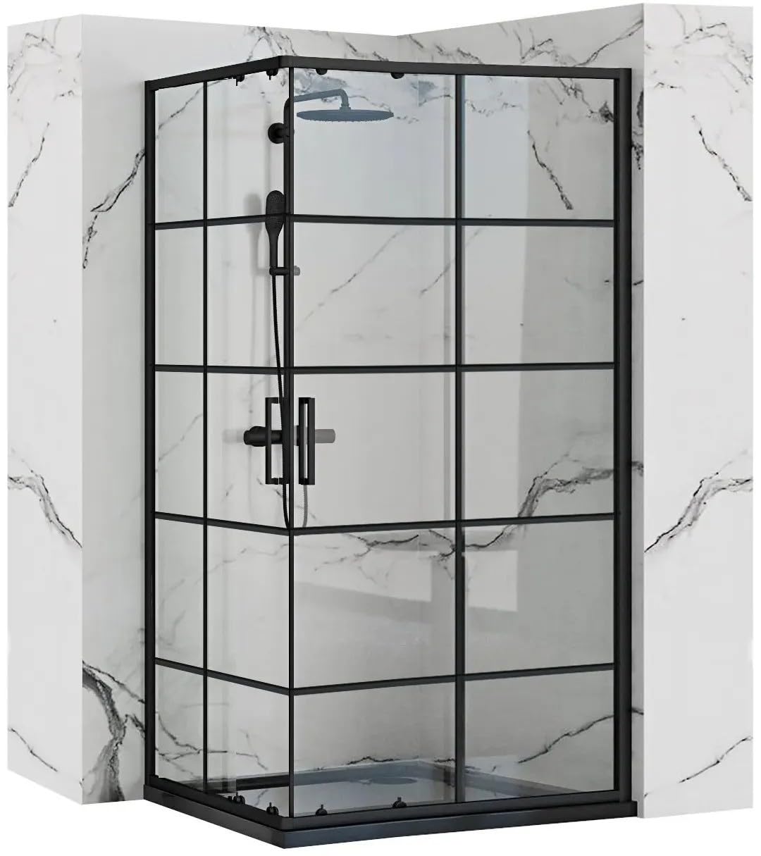 Rea kabina prysznicowa CONCEPT 80x100, Czarny + brodzik
