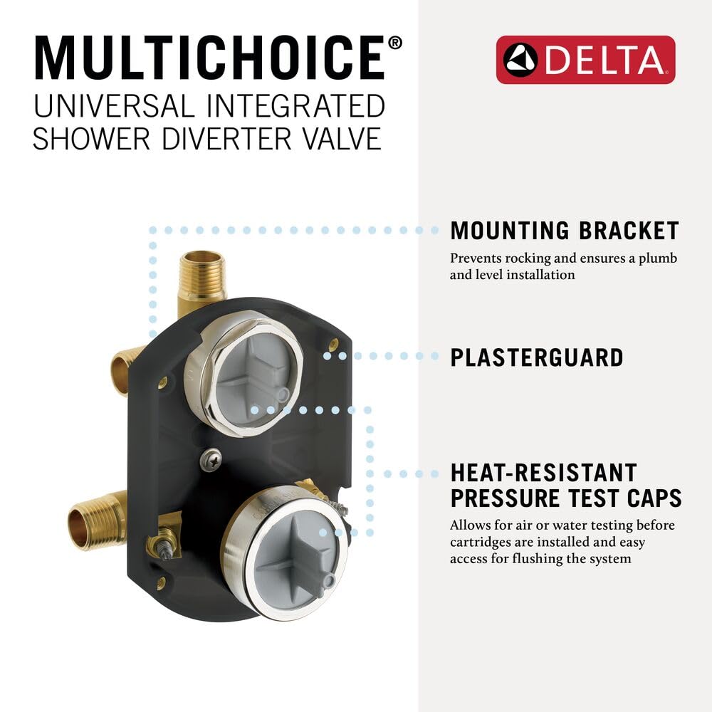 DELTA FAUCET Other MultiChoice - Desviador universal integrado para ducha, entradas/salidas universales, bronce champán