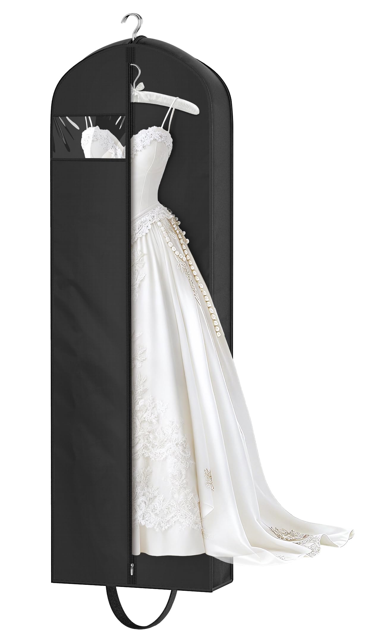 KEETDY 72 Wedding Dress Garment Bag for Travel with 4 Gusseted Long Hanging Dress Bags for Gowns for