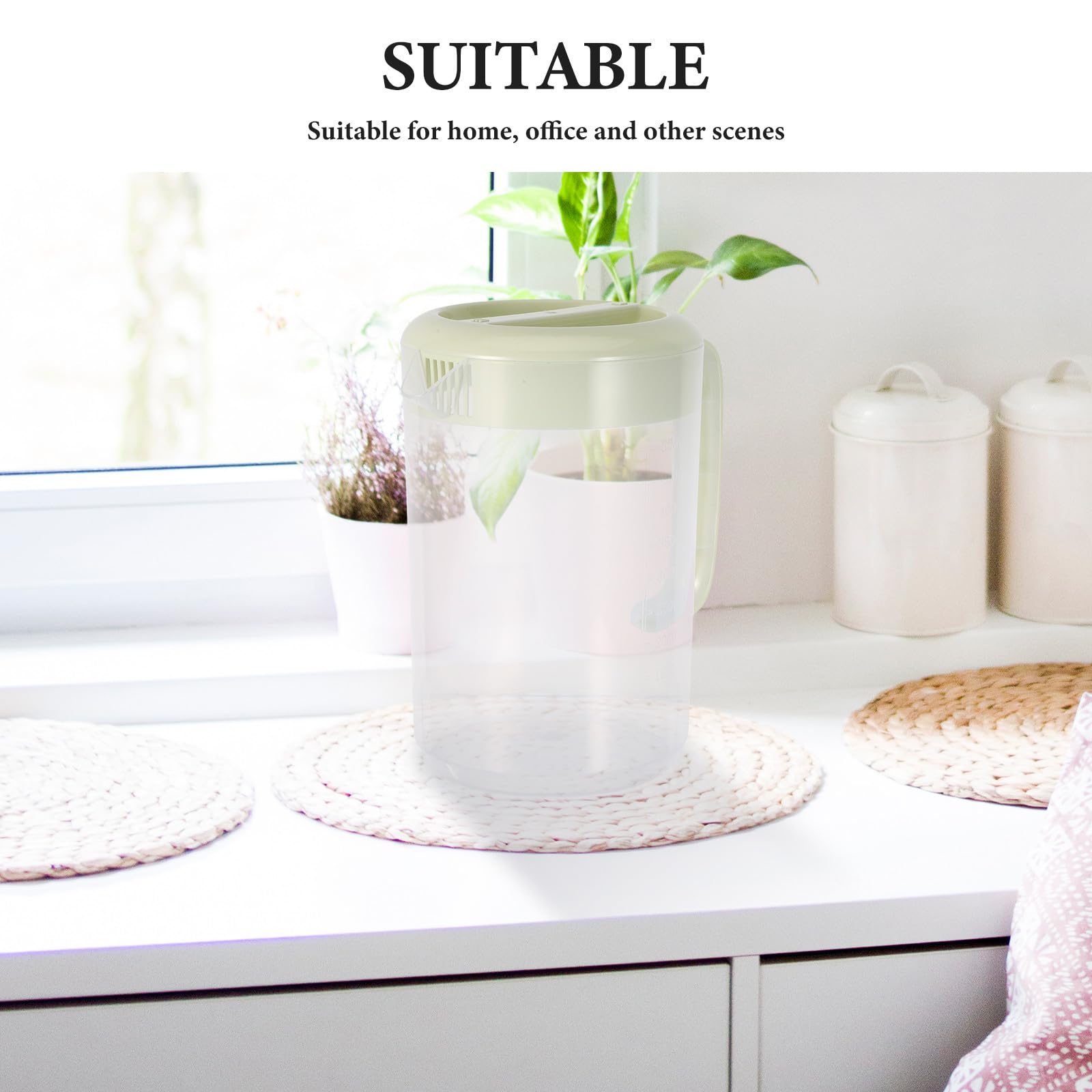 Uonlytech Pichet d'eau froide en plastique 5 L pour réfrigérateur, thé glacé, jus, lait, café