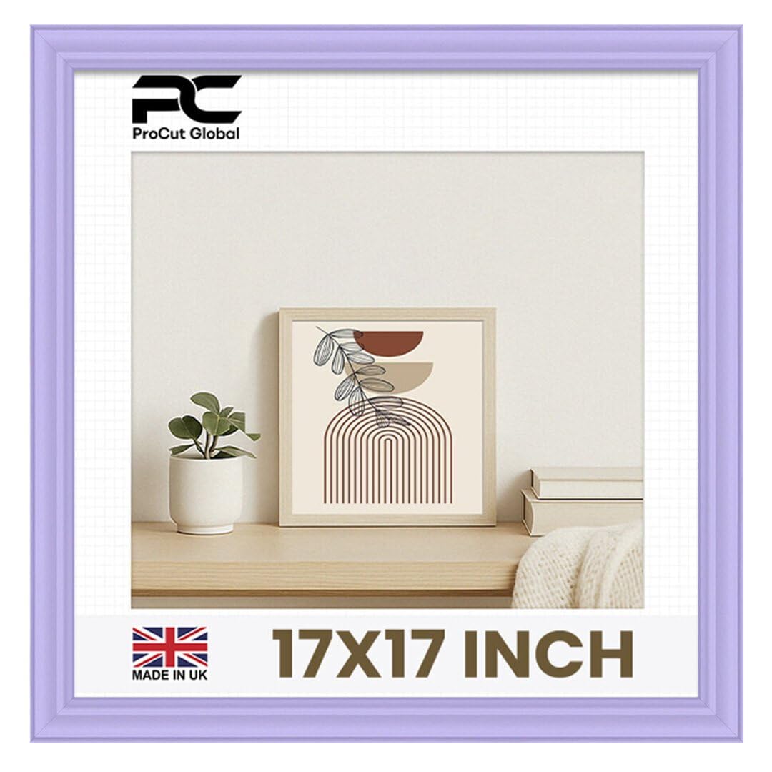 Procut Global 17x17 Purple Picture Frames - Classic Wooden Photo Frame with Shatterproof Perspex for Wall or Tabletop - Perfect for Posters, Certificates & Prints - Sizes & Colors Available