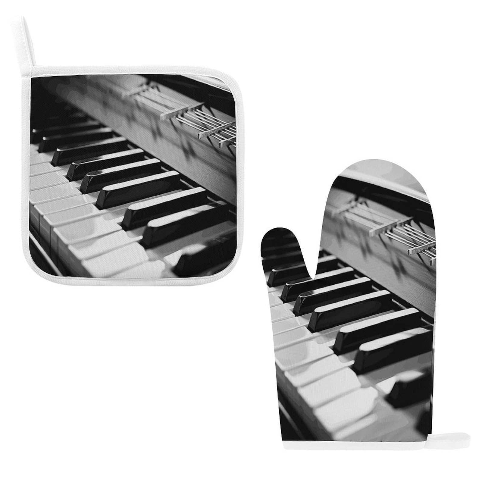 Fodpand Style Piano Image Oven Mitts And Pot Holders Sets