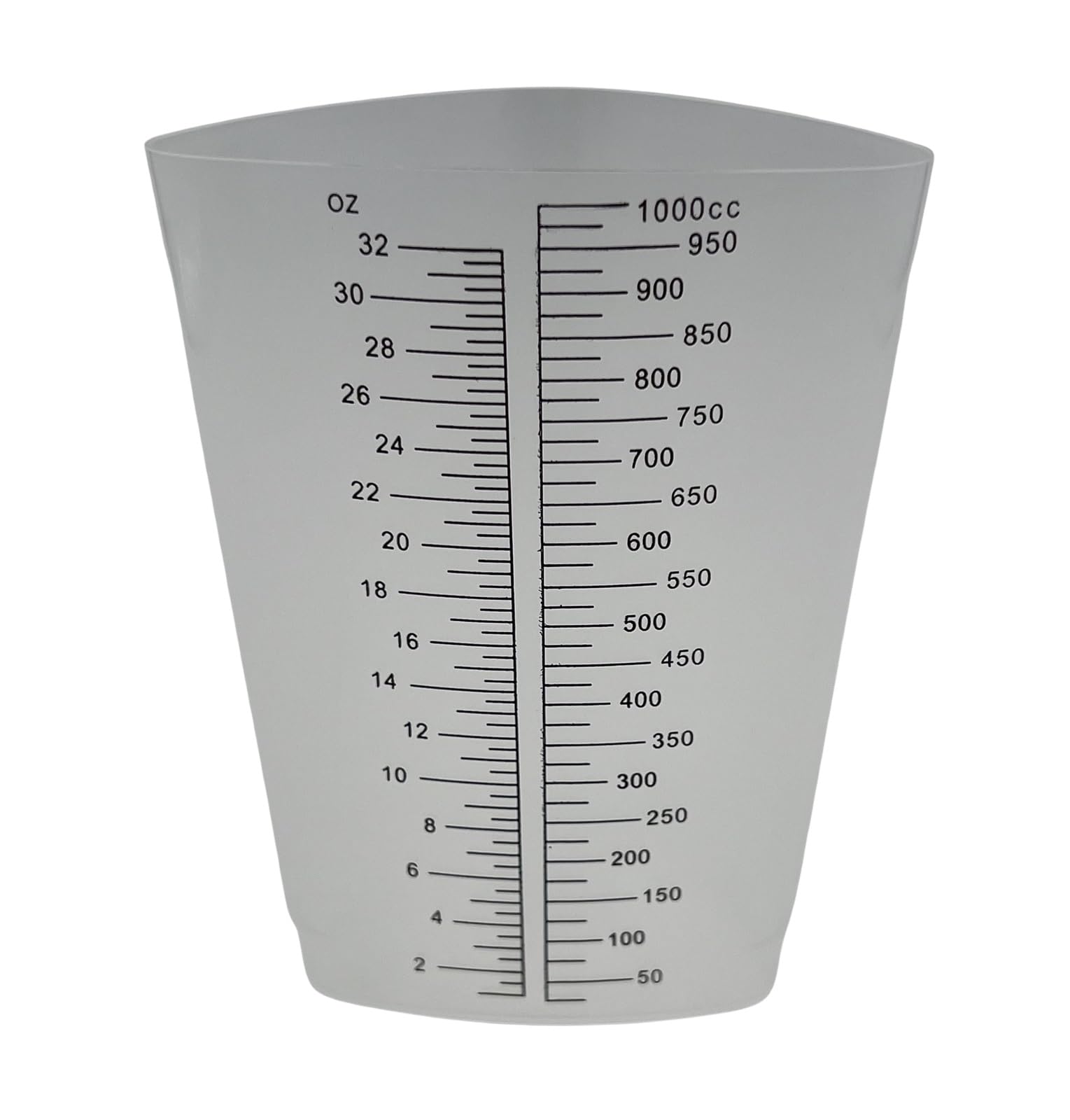 Dreiseitiger Kunststoffbecher zum Messen und Mischen, 900 ml, dreieckig, 10 Stück