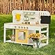 Deluxe Holz Spielzeugspiel Küchenset Outdoor Gartenküche Fun, Outdoorküche aus Tannenholz mit abnehmbarem Waschbecken & Wassertank & Herd Matschküche Kinder Outdoor 3-8 (Matschküche)