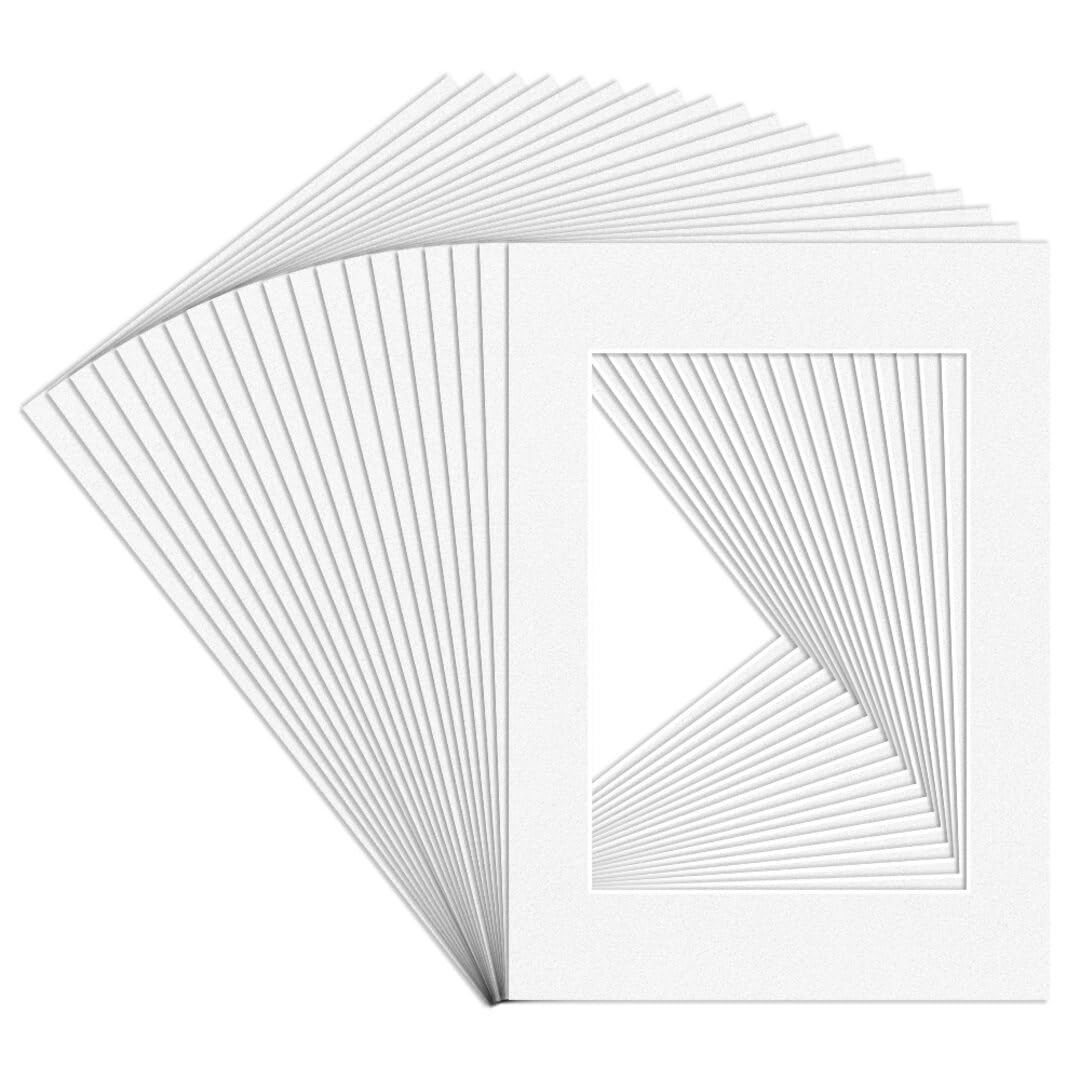 Procut Global White 7x5" Picture Mounts - Fits 5x3.5" Photo Size
