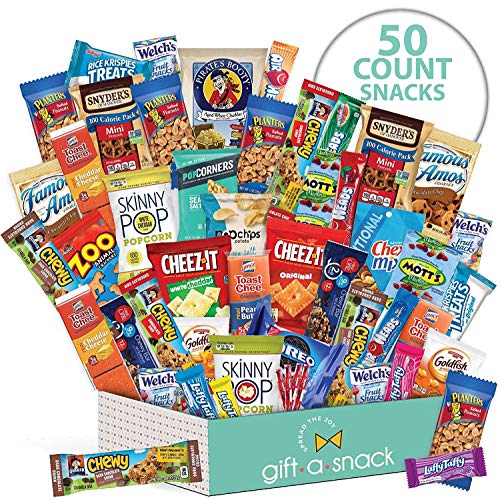 Variety Snack Care Package (50 Count) Gift Box for College Student - Cookies