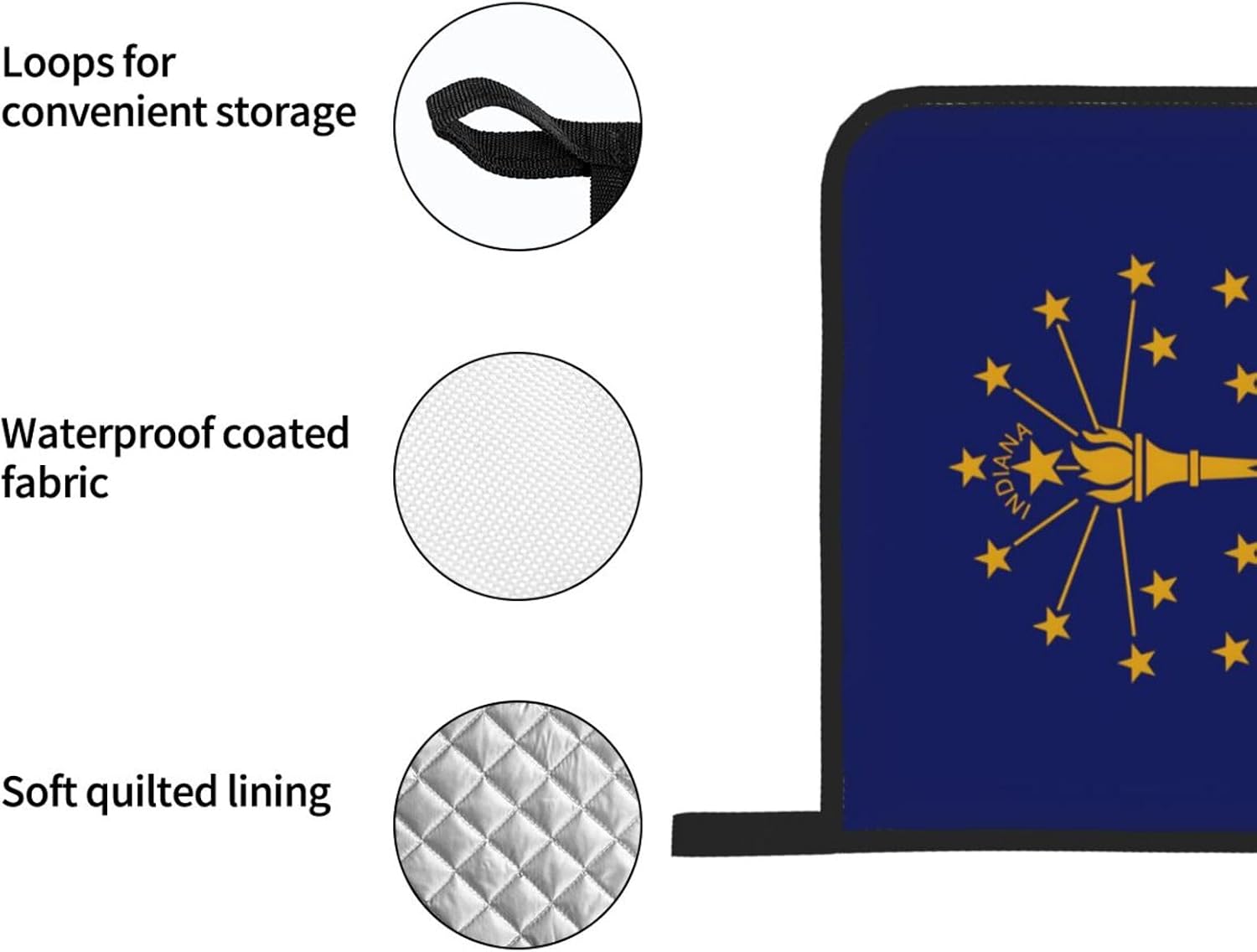 Indiana State Flag Prints Kitchen Covers: Waterproof Oven Layers for Safe Cooking & Easy Cleanup - 4 Piece Heat Protection Set
