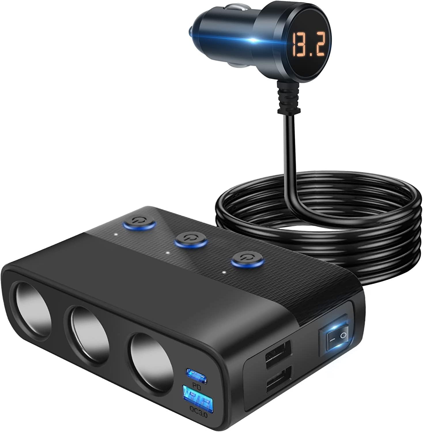 JOYROOM for MagSafe Car Holder Mount and 7 in 1 Cigarette Lighter Splitter ccl01