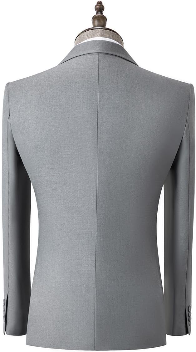 Men's 3 Piece Regualr Fit One Button Formal Business Men Suit Groomsman Tuxedos for Wedding(Blazer+Vest+Pant)