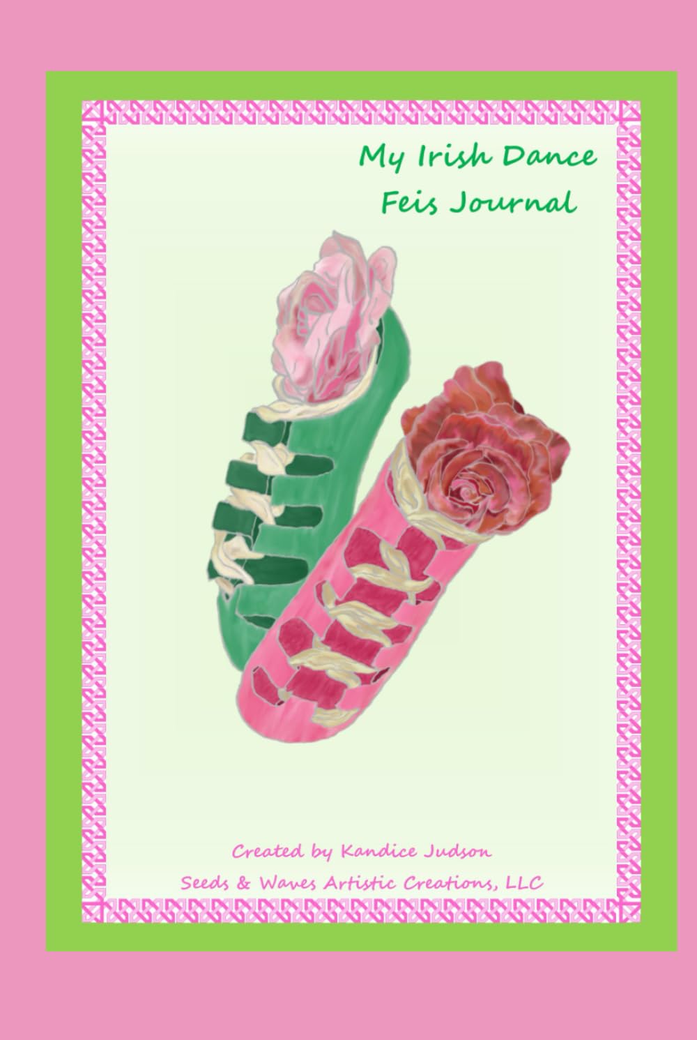 Journal My Feis 6x9 vert et rose : le carnet élégant dans votre sac de danse