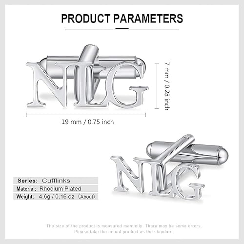 Miniatura 2 de ROSI - Gemelos para hombre, personalizan las camisas con nombre de la letra inicial para hombres, gemelos personalizados para hombres para bodas,