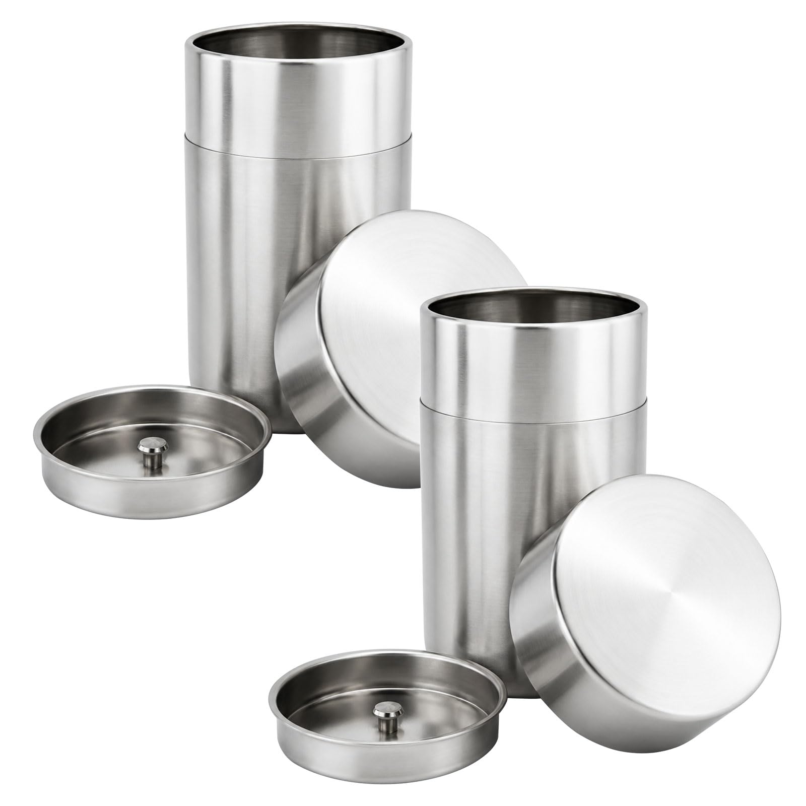 2Pezzi Barattoli Acciaioinox Cucina Sale Zucchero Caffè 650ml