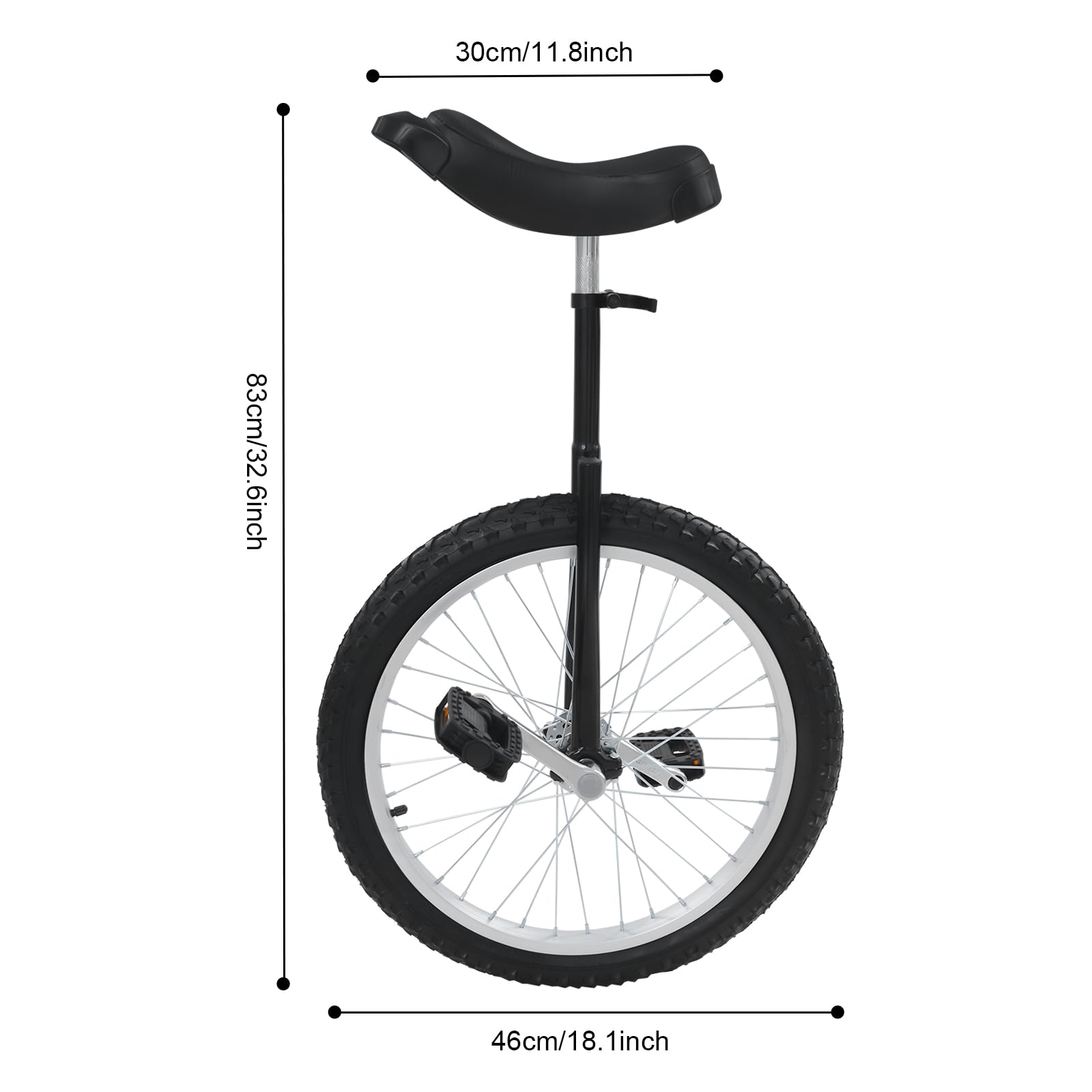 20 Zoll Einrad Gleichgewichtstrainingeinrad, Höhenverstellbar 78-90 cm Fahrrad Unicycle Unisex, Empfohlene Körpergröße 155-175 cm, für Anfänger und Profis