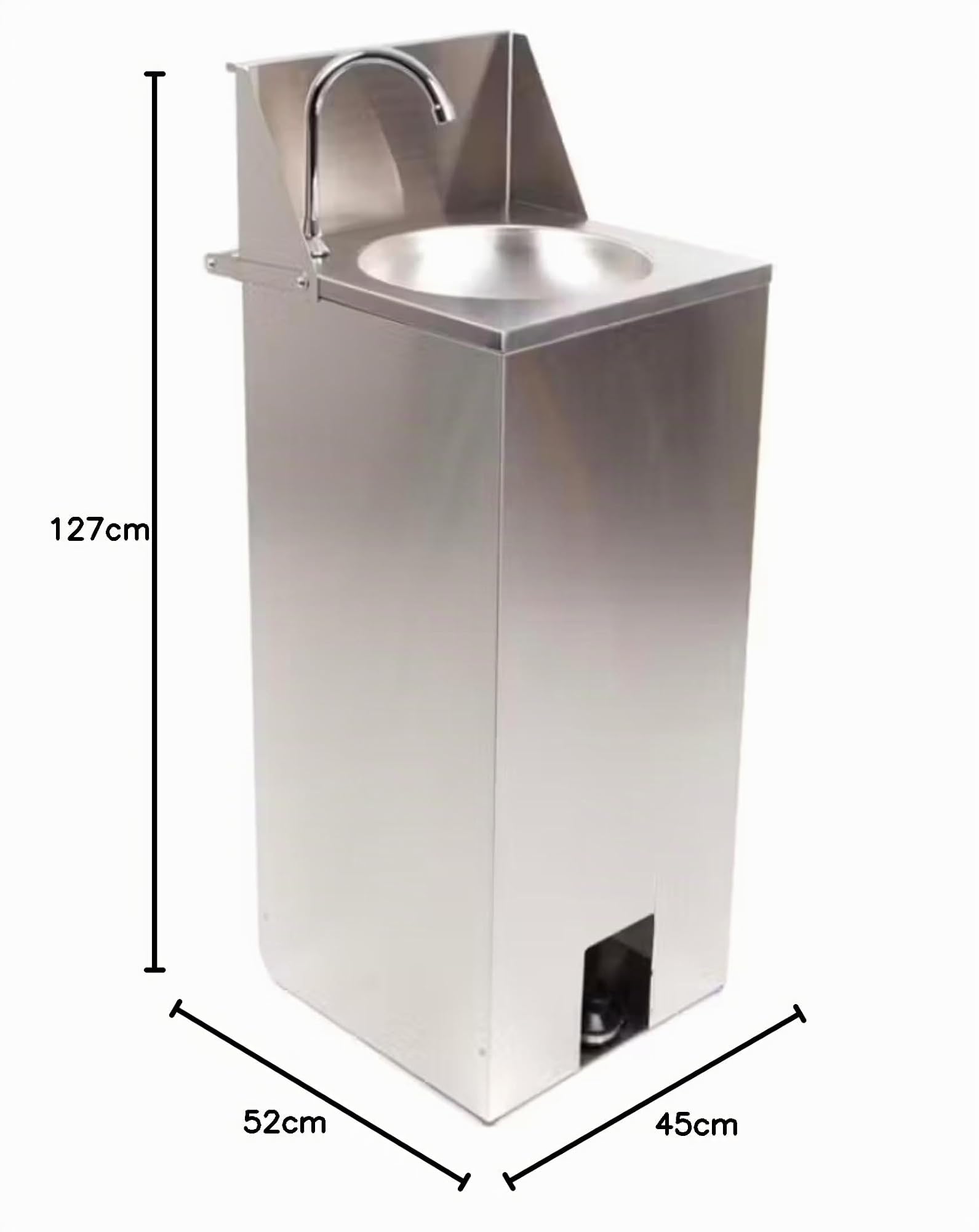 Générique Lave-Mains Autonome en INOX avec Commande au Pied - Compact et Hygiénique - Idéal pour Espaces Professionnels