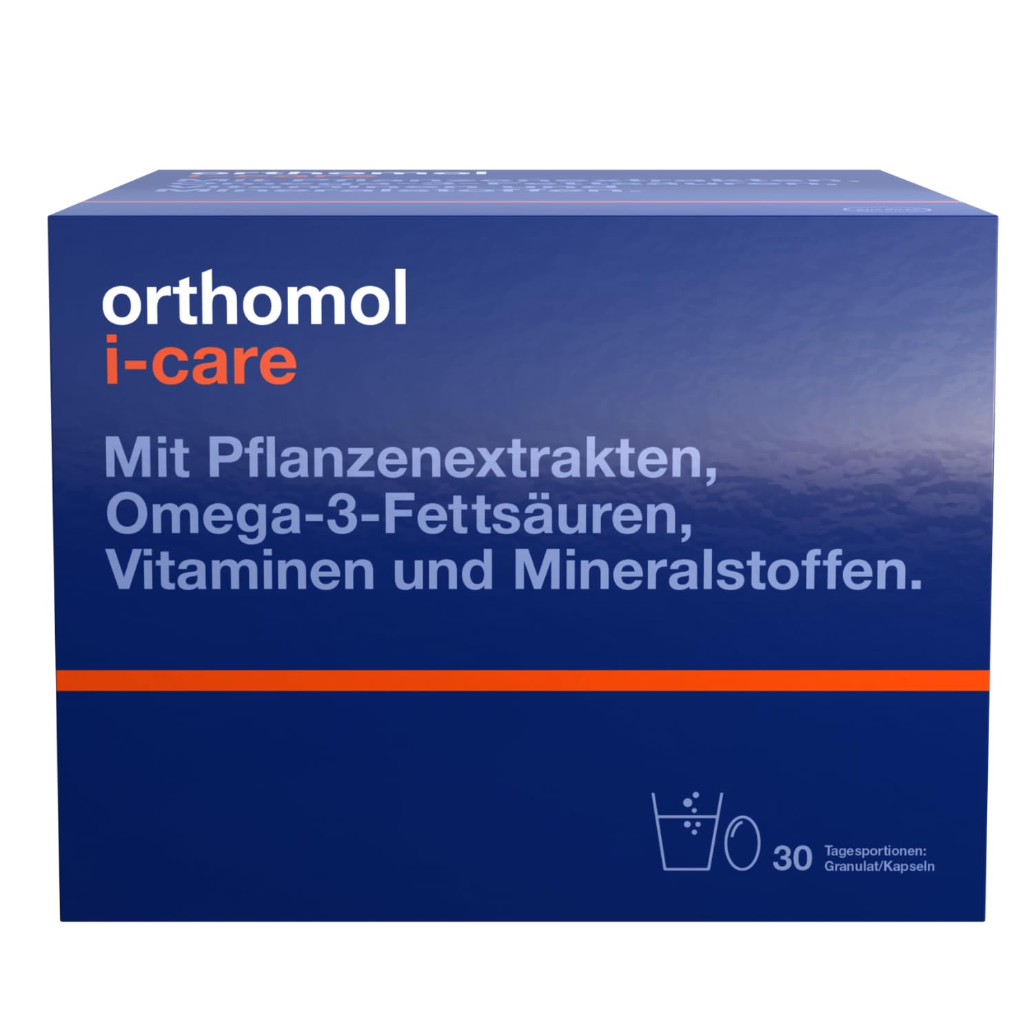Orthomol i-CAre - Nahrungsergänzungsmittel mit Pflanzenextrakten, Omega-3-Fettsäuren, Vitaminen und Mineralstoffen - Granulat/Kapseln à 30 x Tagesportionen