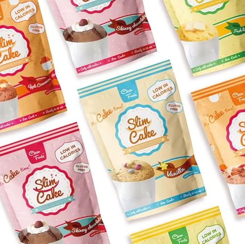 CleanFoods SlimCake 67 Kalorien Tassenkuchen l Schokolade Geschmack l 5 Tassenkuchen I Konjac Glucomannan I Glutenfrei I Zuckerfrei I in 60 Sekunden zubereitet l Mugcake