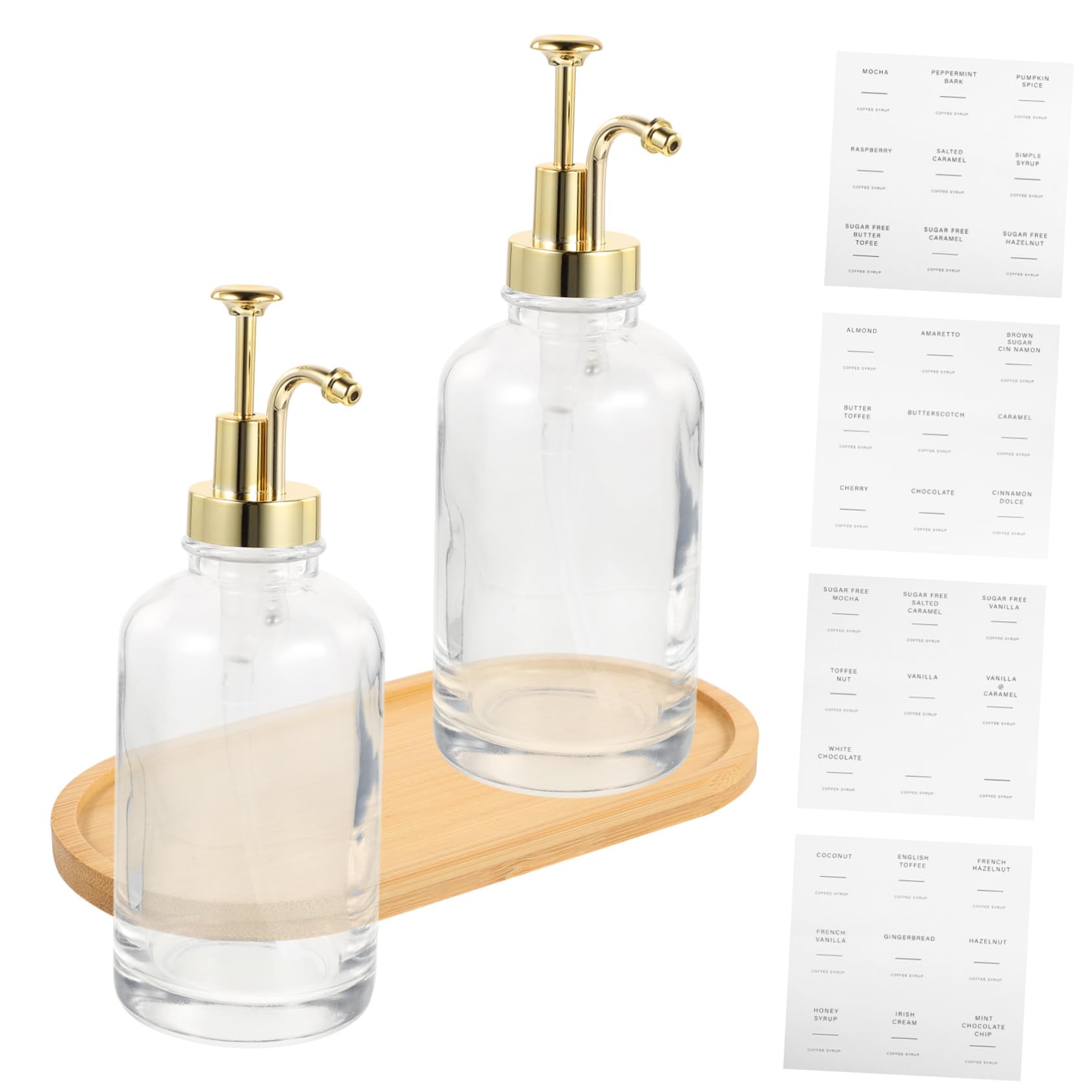 Gatuida Distributeur de Sirop Transparent avec Fermeture Hermétique Pompe pour Bar à Café Organisateur de Sirop de Café