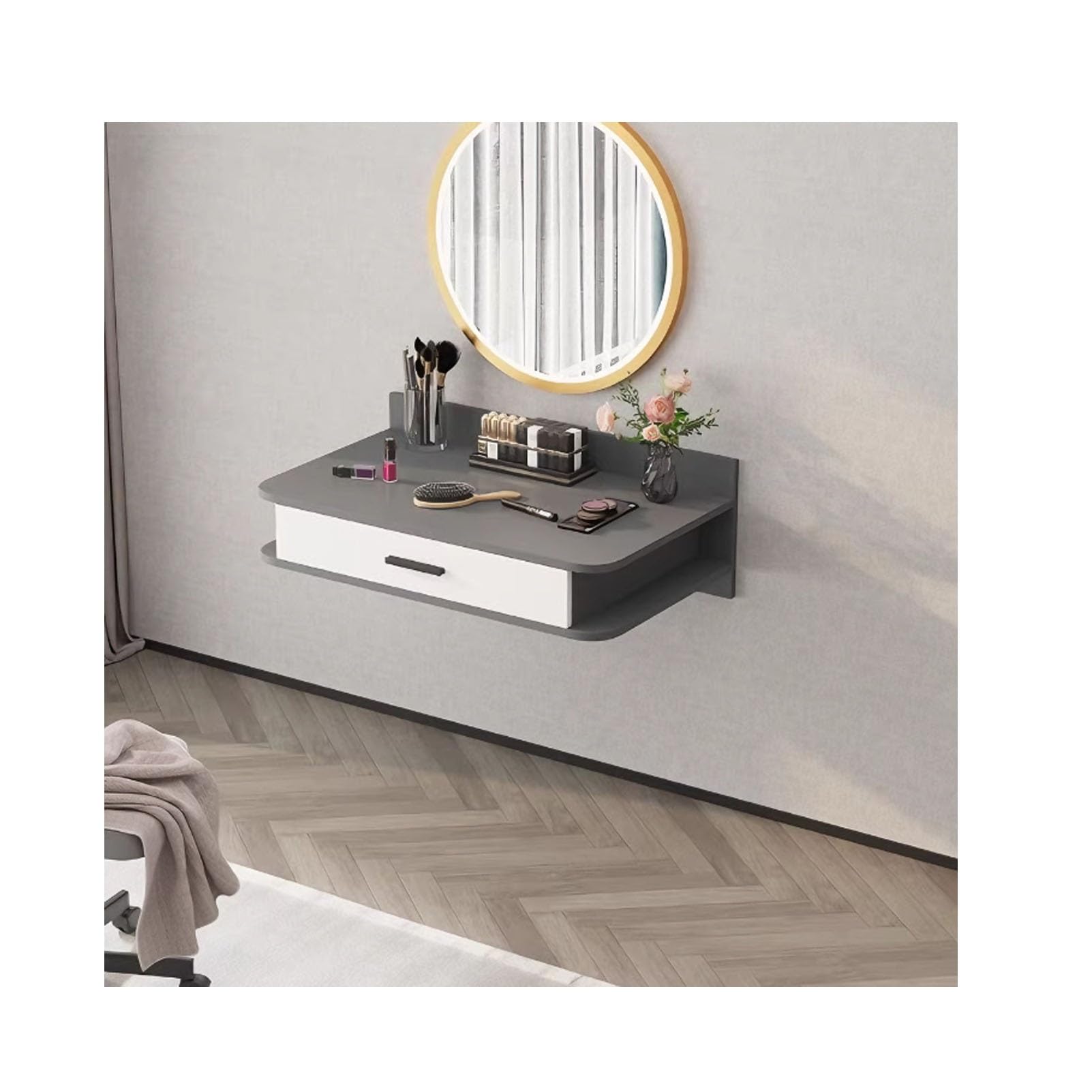 Bureau mural flottant compact table d'écriture chambre 80cm