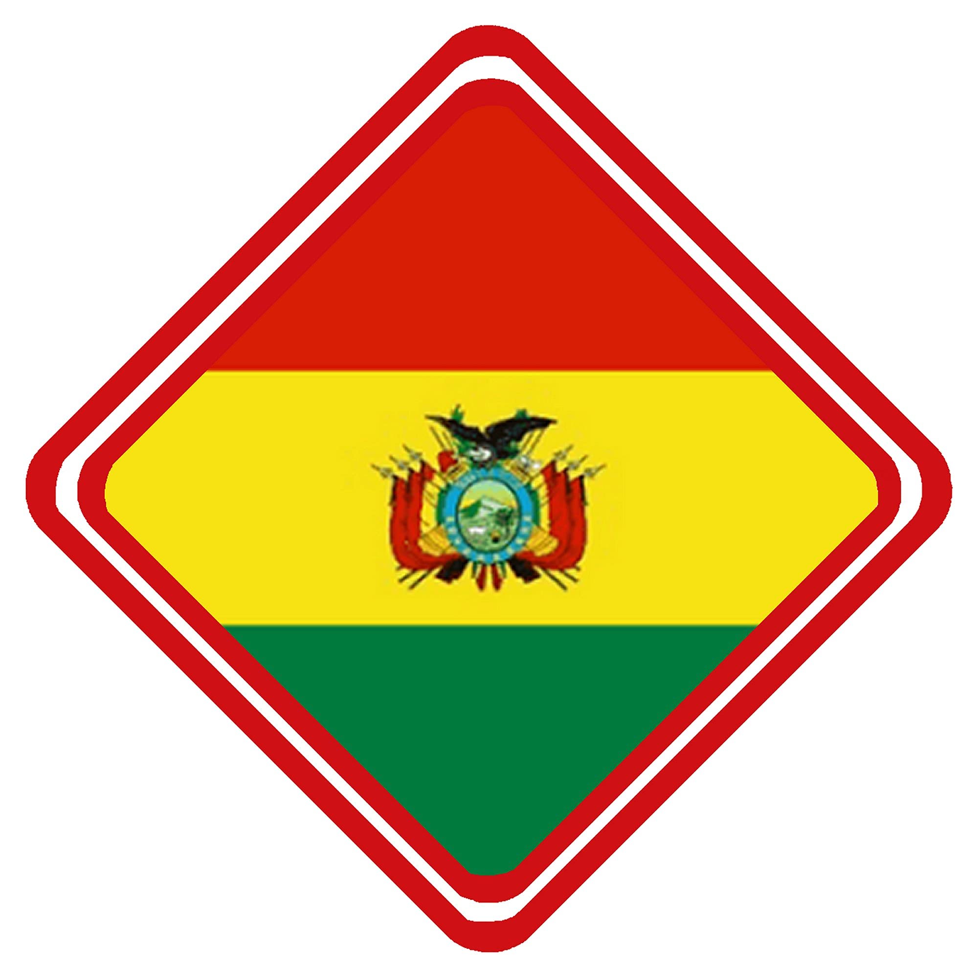 Personalisedjust4u Multicolour Bolivia South America Metal Car Window Sign Souvenir With Suckers
