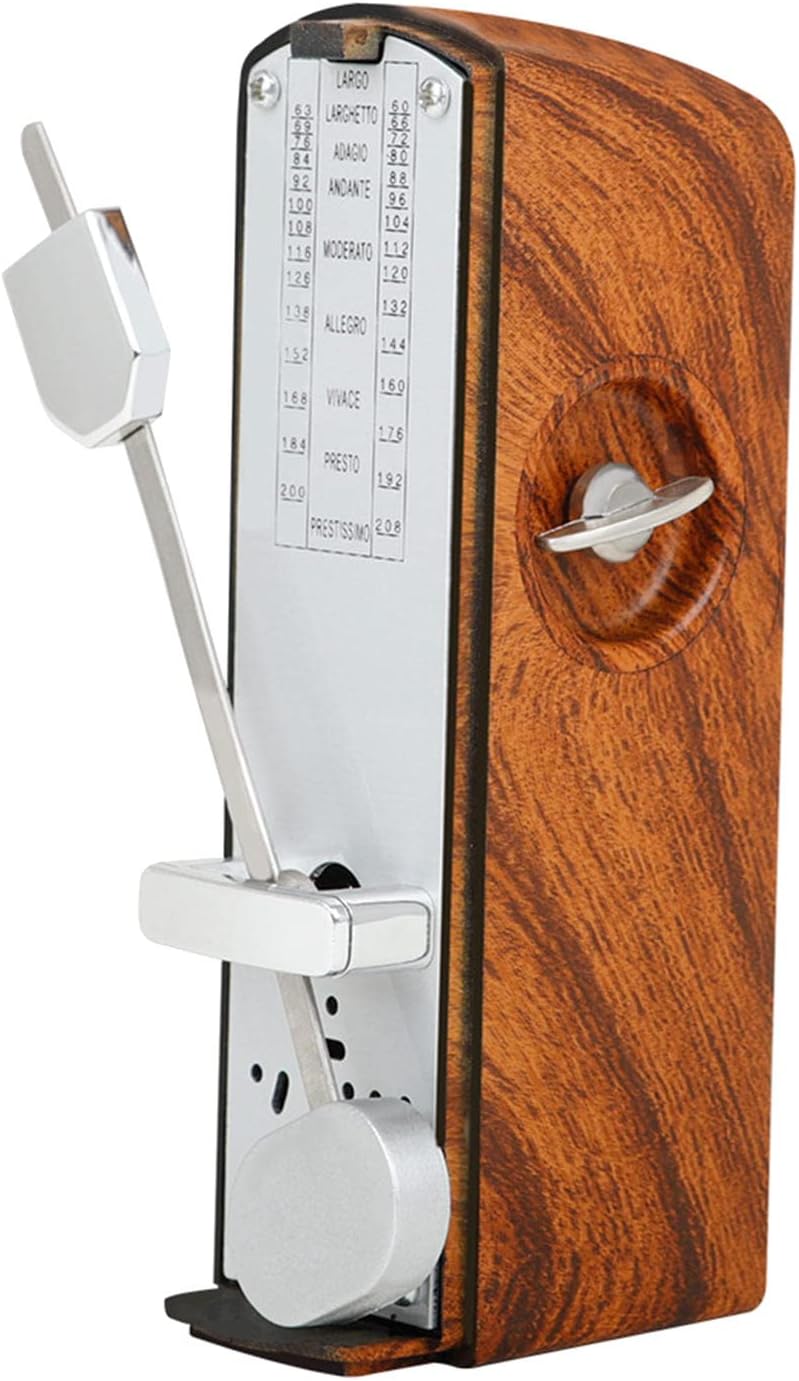 YIJU Mini Metronome Portable Guitar Metronome Precision Tempo High Accuracy Universal Mechanical Metronome, Brown