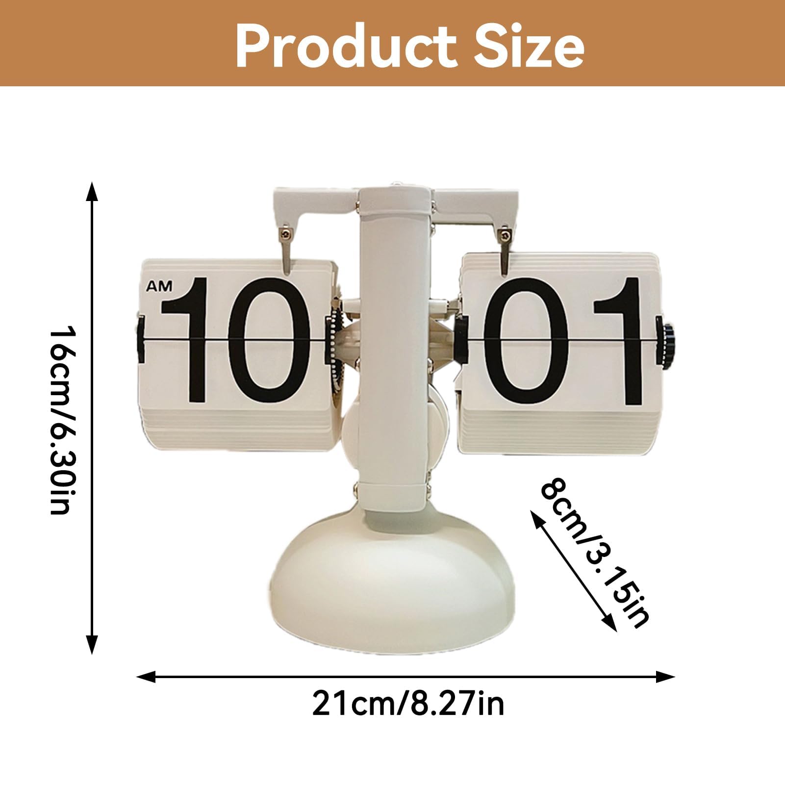 Flip Clock, Retro Digital Flip Down Clock Retro Vintage Design Auto Flip Clock Desk Clock Table Clock Down Clock Mute Accurate Mechanical Tabletop Flip Clock for Living Room Study(White)