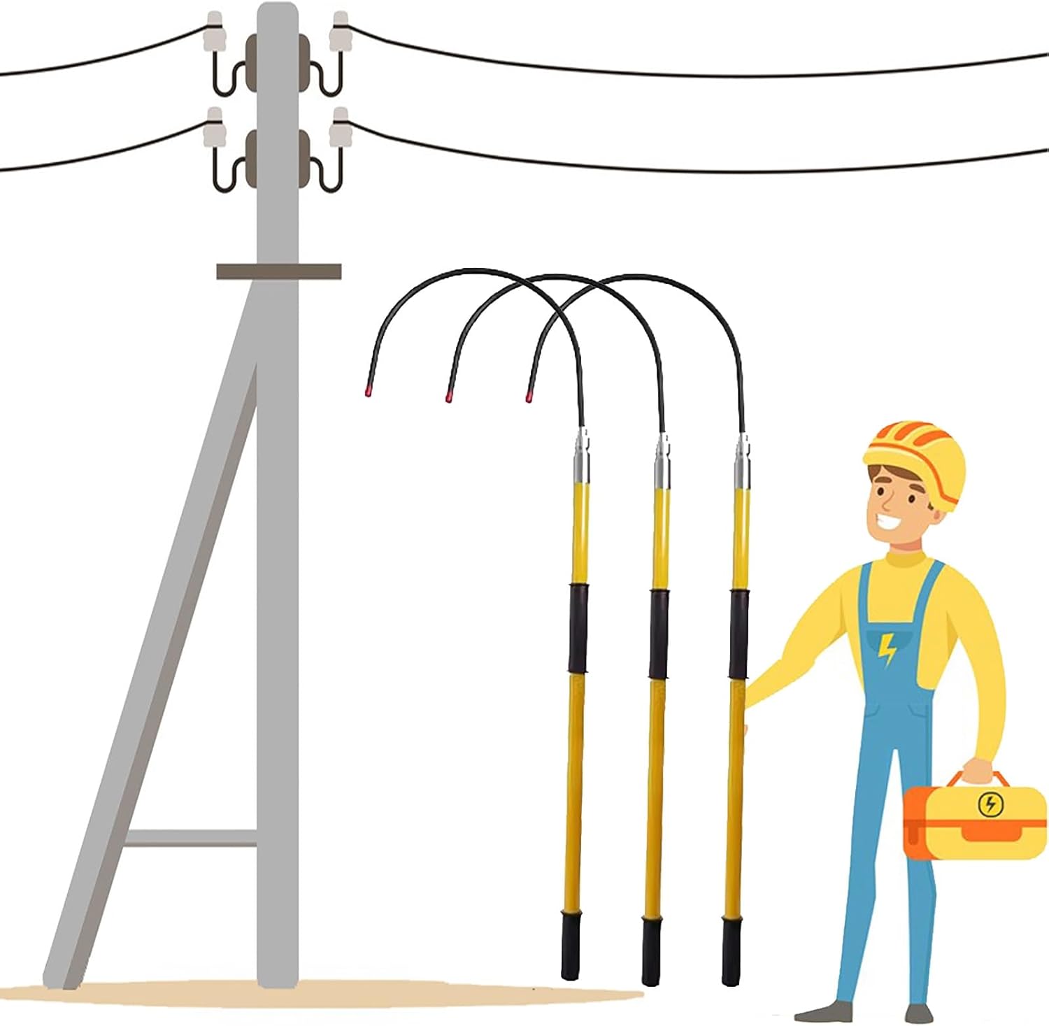 Rescue Hook Saftey Tool Power Maintenance High-Voltage Pulling Rod, Electrical Safety Tool Rescue Hook with Insulated Pole, 1 1.5 2 3 M Long Electrocution Emergency Rescue Sticks(Green-1pcs,1m/39in-10