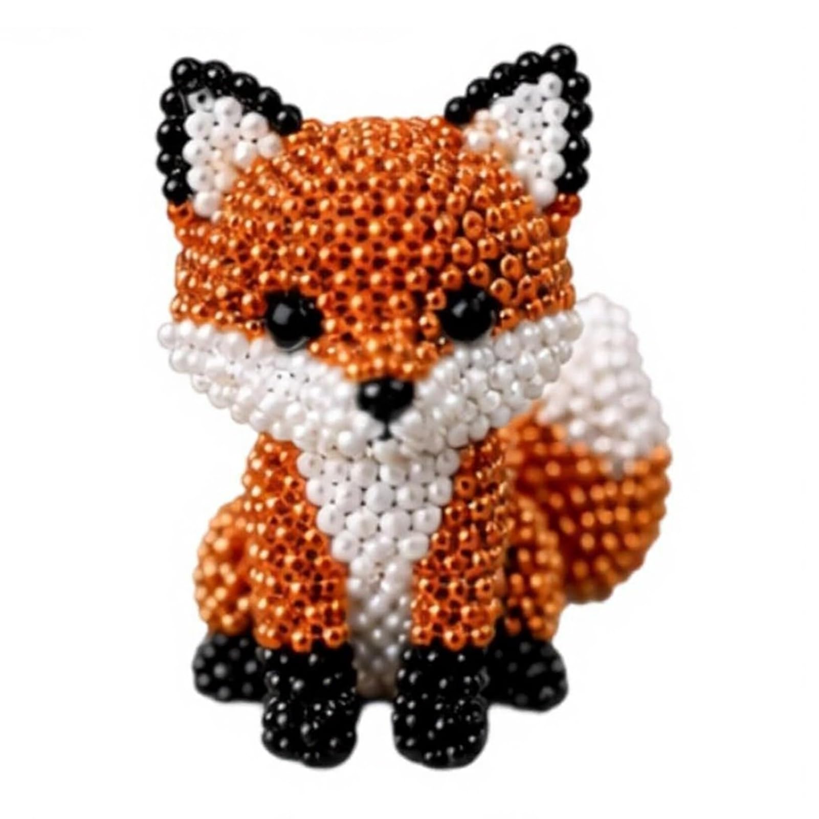 ZhzeYun 3D Animal DIY Beading Kit, Cute Tiny Beaded Animal Craft Set, Beginner Friendly Bead Art for Teens Adults Stress Relief Handmade Gift Fox