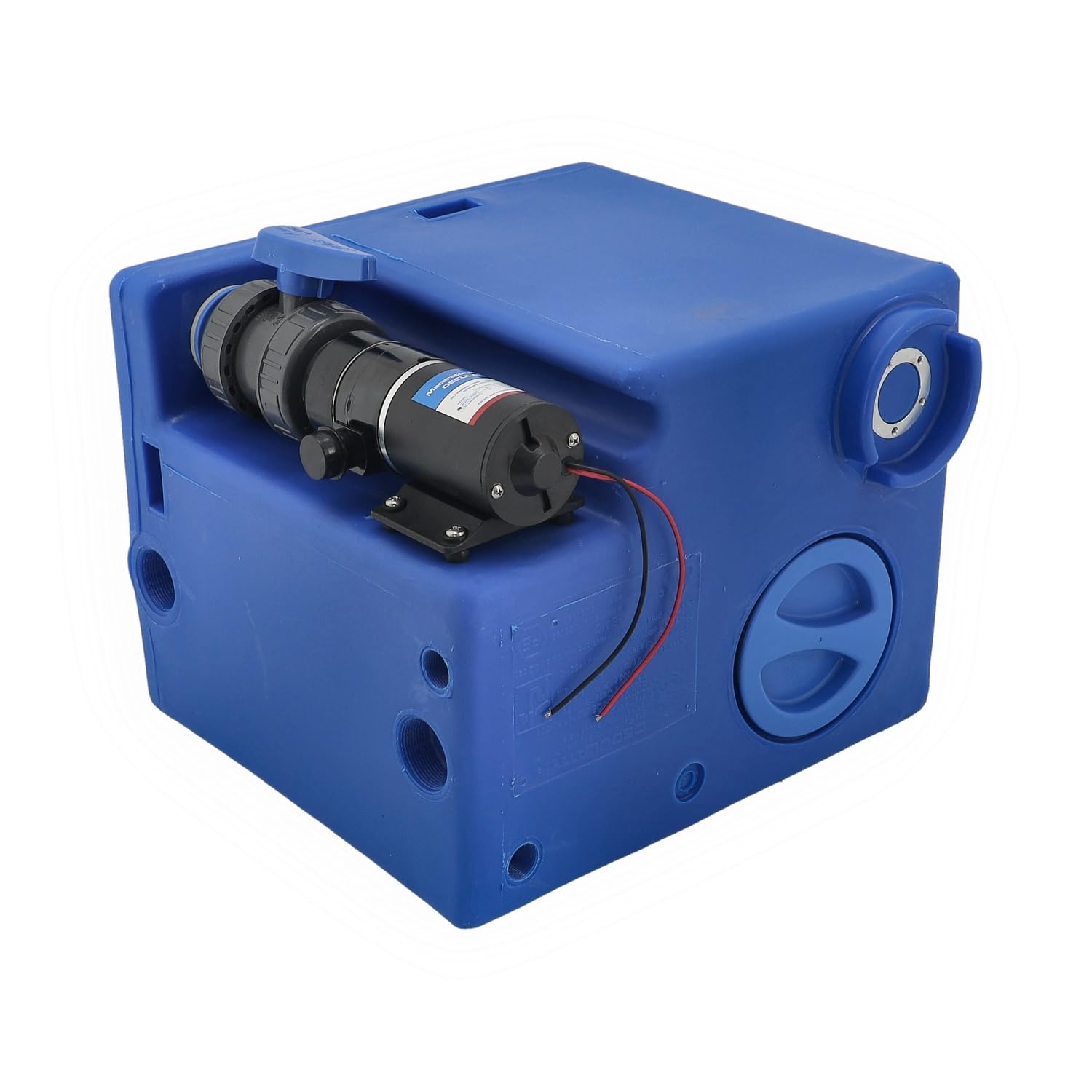 Abwassertank 52, 72, 112 l mit 12 V Pumpe, Schmutzwassertank Fäkalientank Schwarzwassertank Grauwassertank Bootstank Einbautank Tank für Boot, Wohnmobil, Wohnwagen, Camping...
