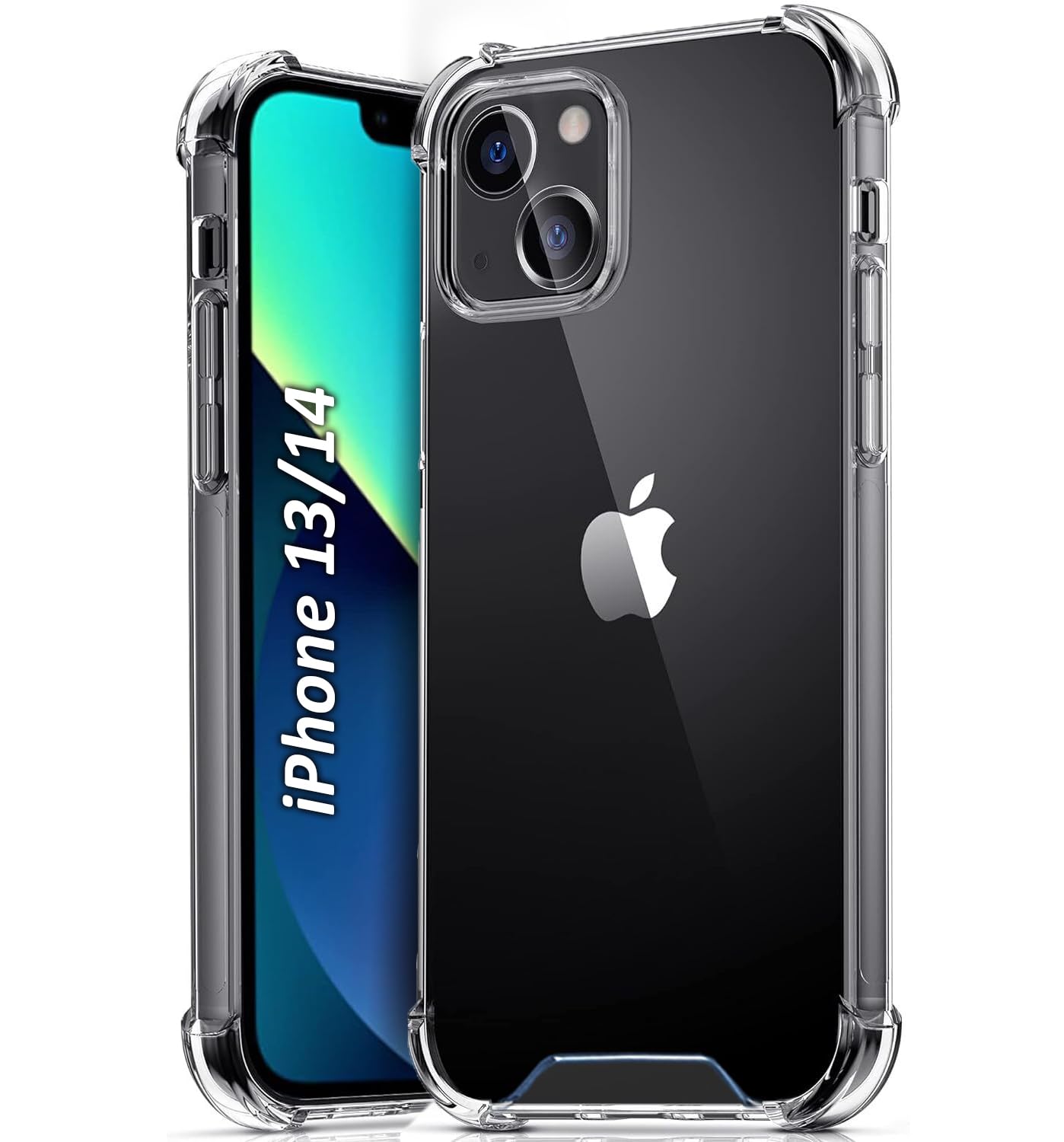 naykodi Hard Back Shock Proof Silicone Bumper Cover Case for Apple iPhone 13 / iPhone 14 (TPU+Polycarbonate | Transparent) (B0CGVPRHMF) Amazon Price History, Amazon Price Tracker
