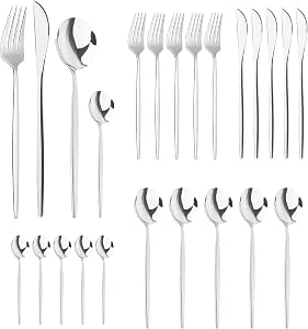 Set di Posate da Tavola Joy Sabbiato in acciaio inox 18/10, per 6 persone, 24 pezzi