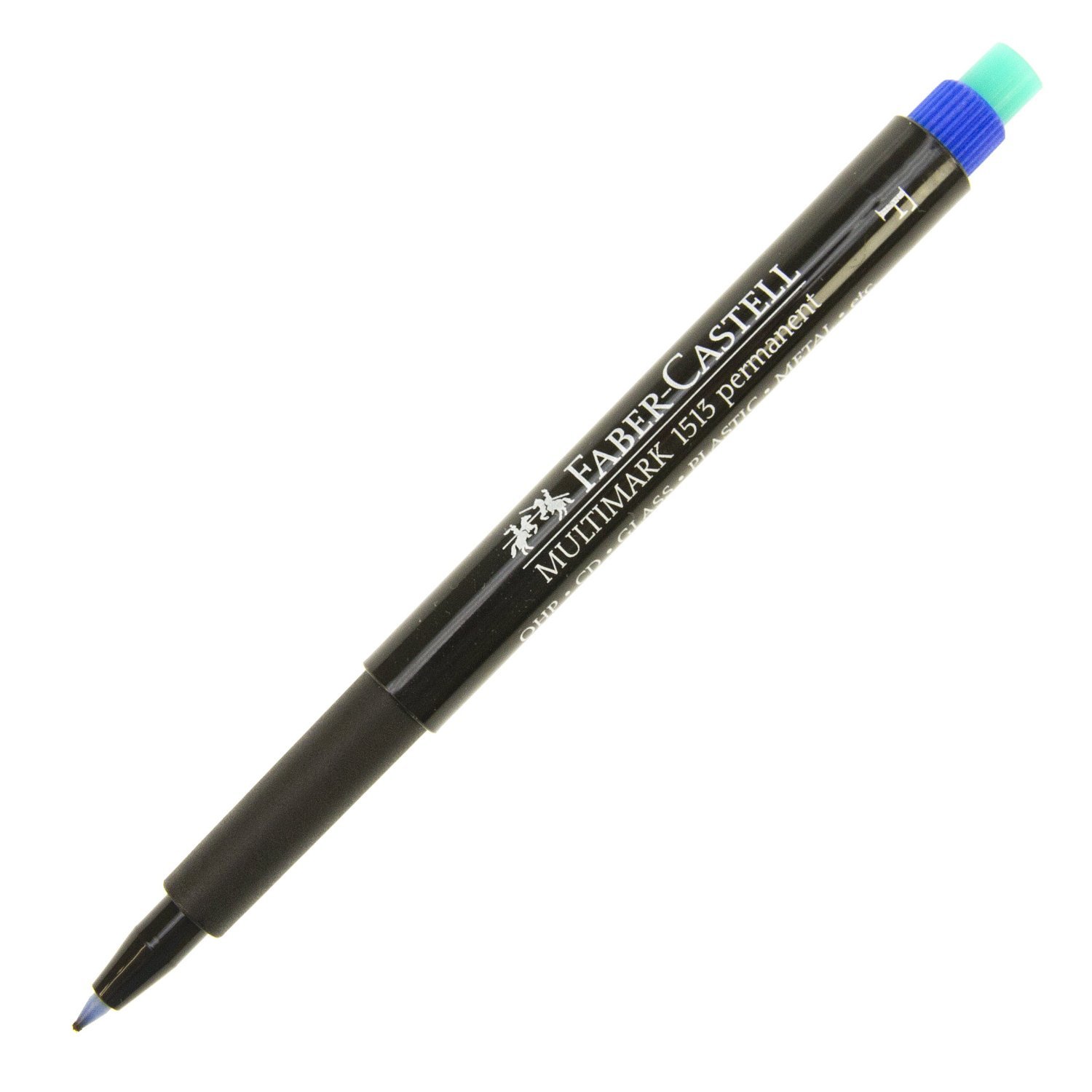 Faber-Castell Multimark Permanent Marker, Fine Point, Blue, Pack of 1