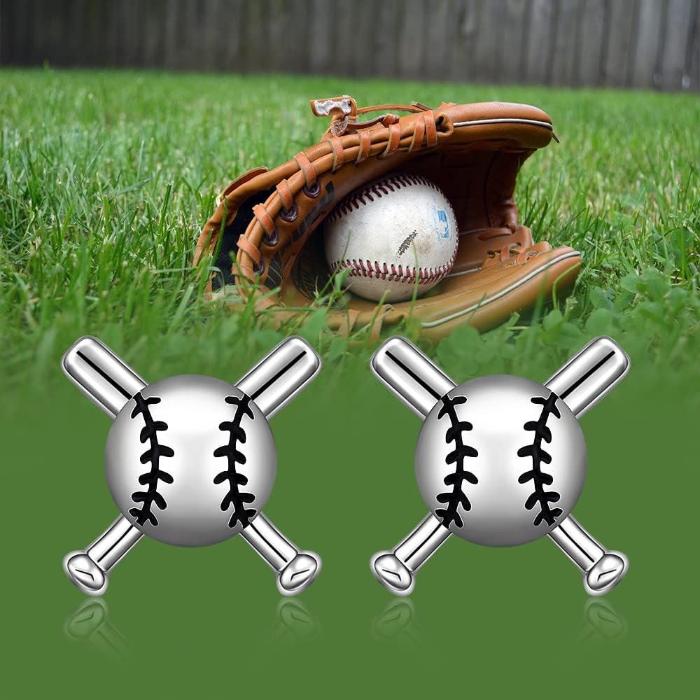 Baseball Earrings Softball Earring for Women Sterling Silver Ball Stud Earrings Sports Accessories Jewelry Fans Gift - Image 6