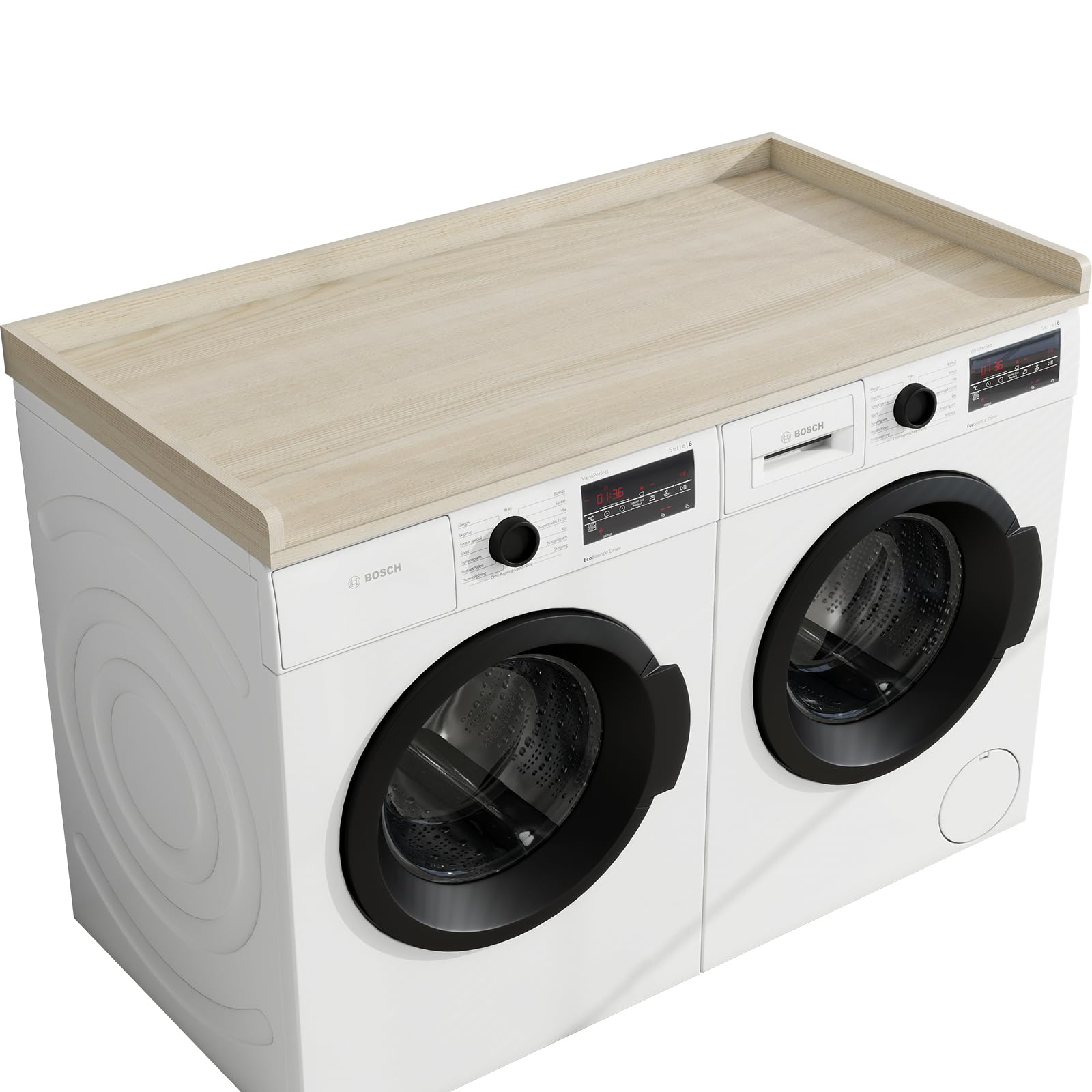 Arbeitsplatte Für Waschmaschine & Trockner – 69,8 X 137,2 Cm Mit Kantenschutz | Stauraum & Rutschfeste Pads Inklusive
