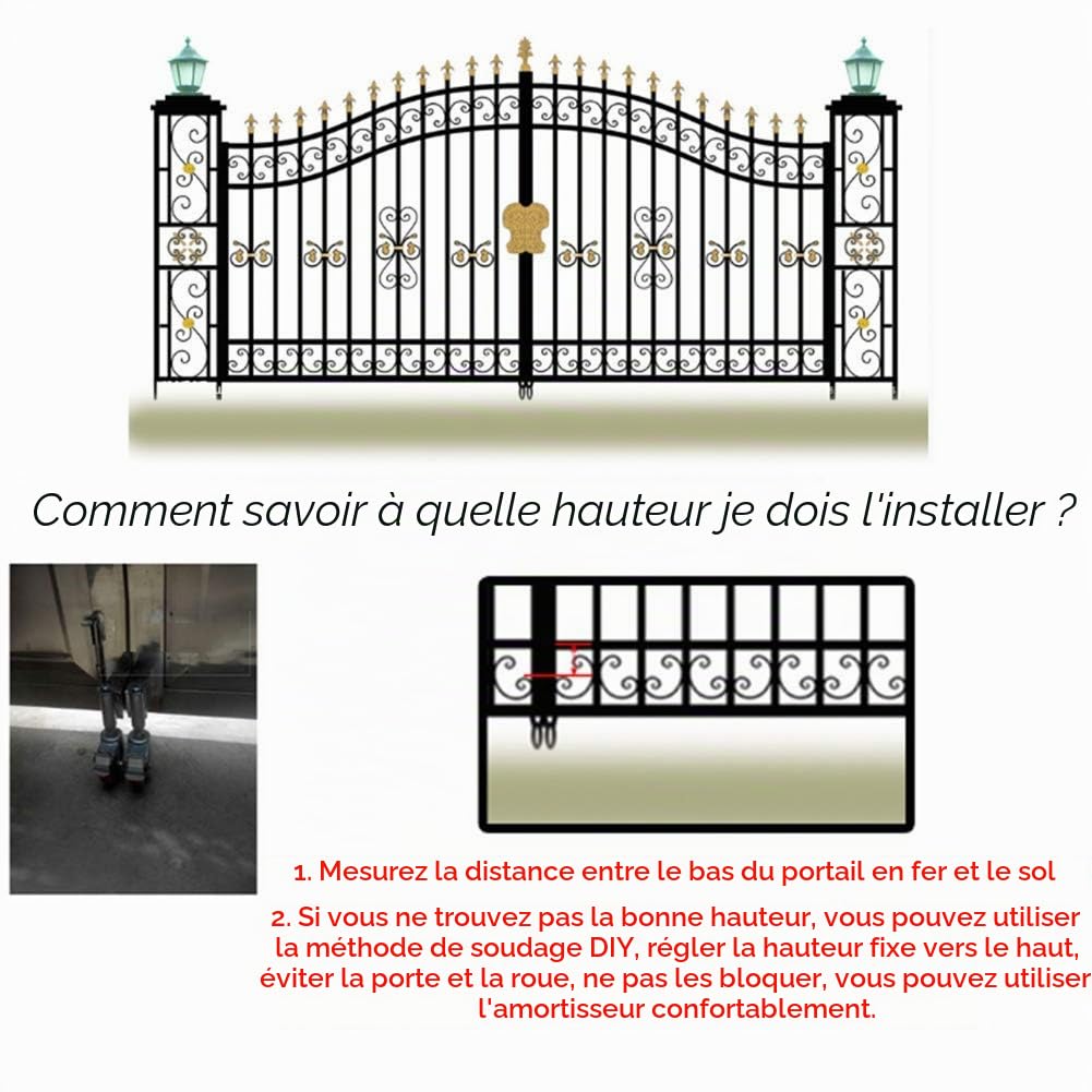Roulettes rotatives robustes avec amortisseur de chocs – Mécanisme à ressort, nylon résistant à l'usure, réglable en hauteur, roue industrielle silencieuse