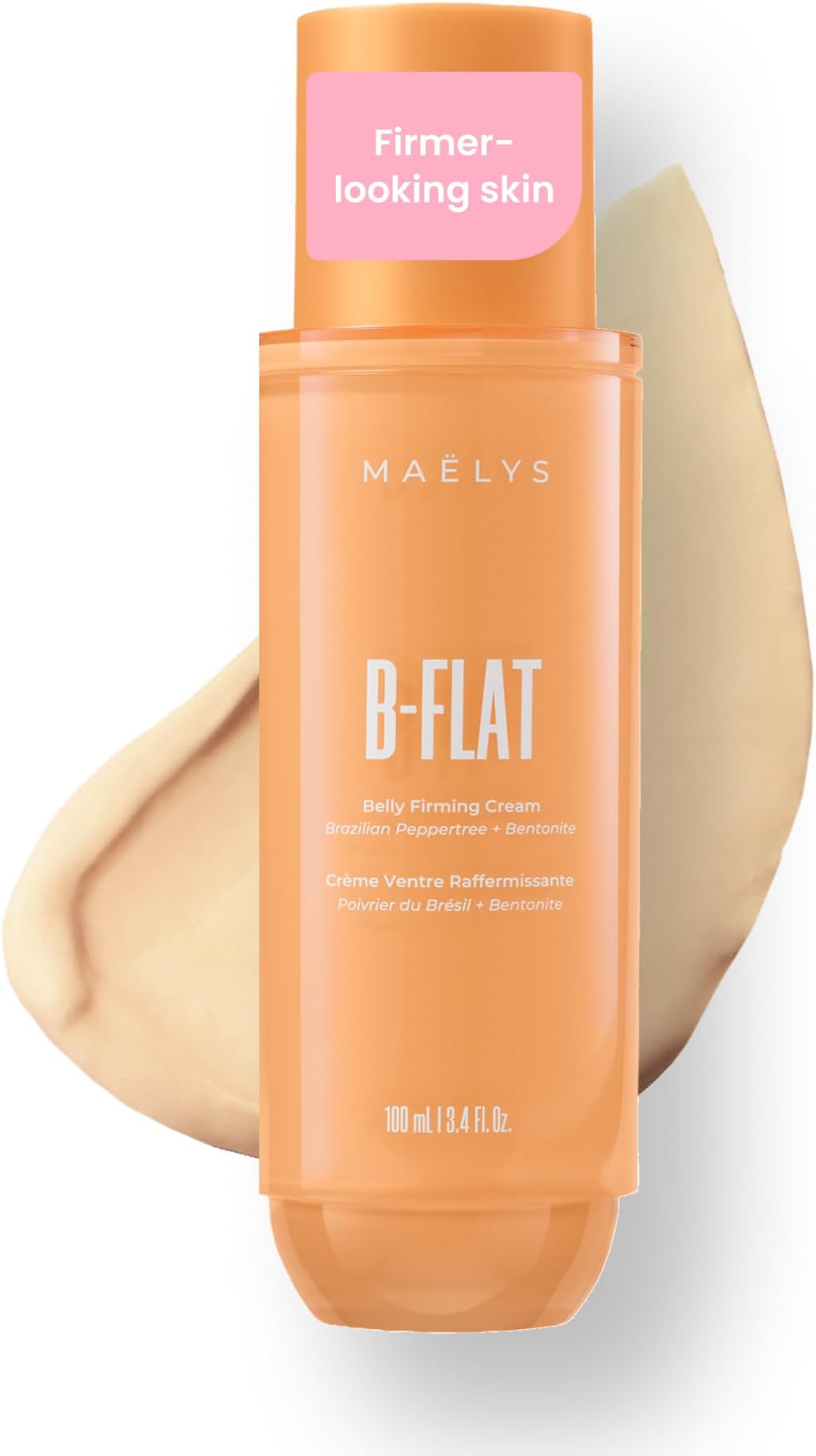 B-Flat Cellulite Stretch Marks Firming Cream | Belly Skin Treatment | Anti-Cellulite Stomach Lotion with Arabica Coffee & Hyaluronic Acid.