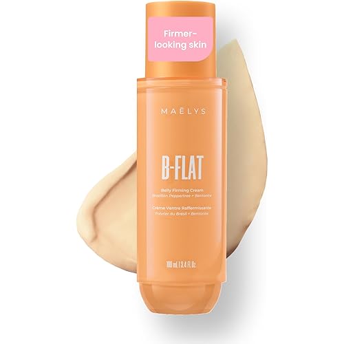 MAËLYS B-FLAT Belly Firming Cream for Women - Skin Tightening & Moisturizing Treatment with Shea Butter & Bentonite Clay - Smooths Look of Stretch Marks - Postpartum Body Care (3.4 Fl Oz)