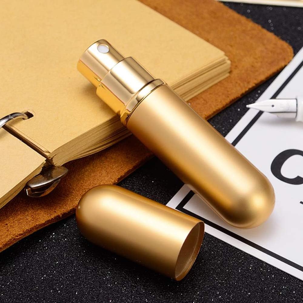 AMMAX Portable Mini Refillable Perfume Empty Spray Bottle, TSA Carry On Approved Travel Accessories Atomizer Pump Case for Perfume Liquids 4Pcs (5ml)