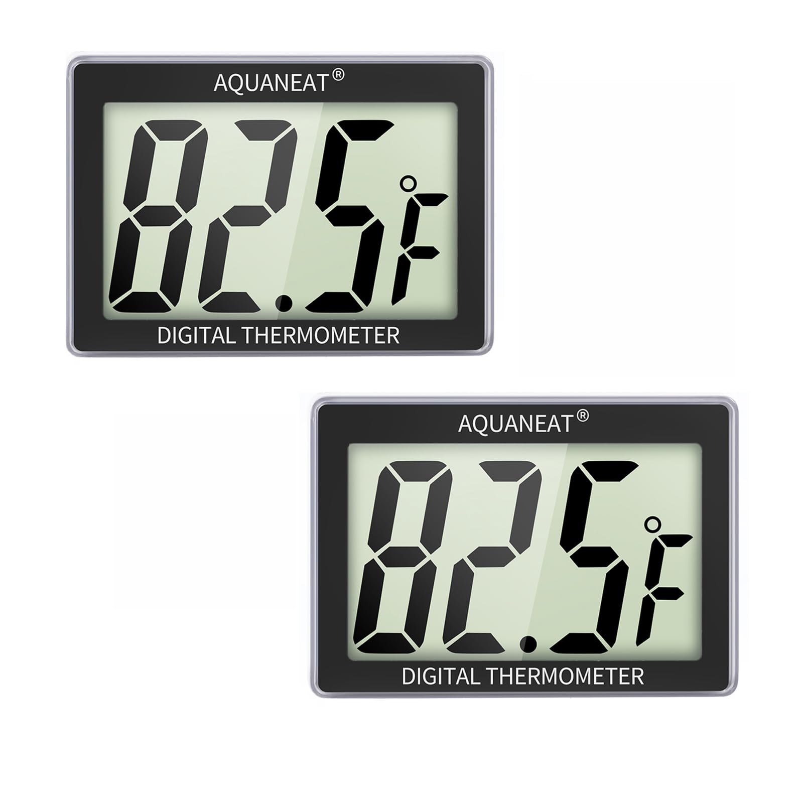 AQUANEAT Digital Aquarium Thermometer 2-Pack with Large LCD Display