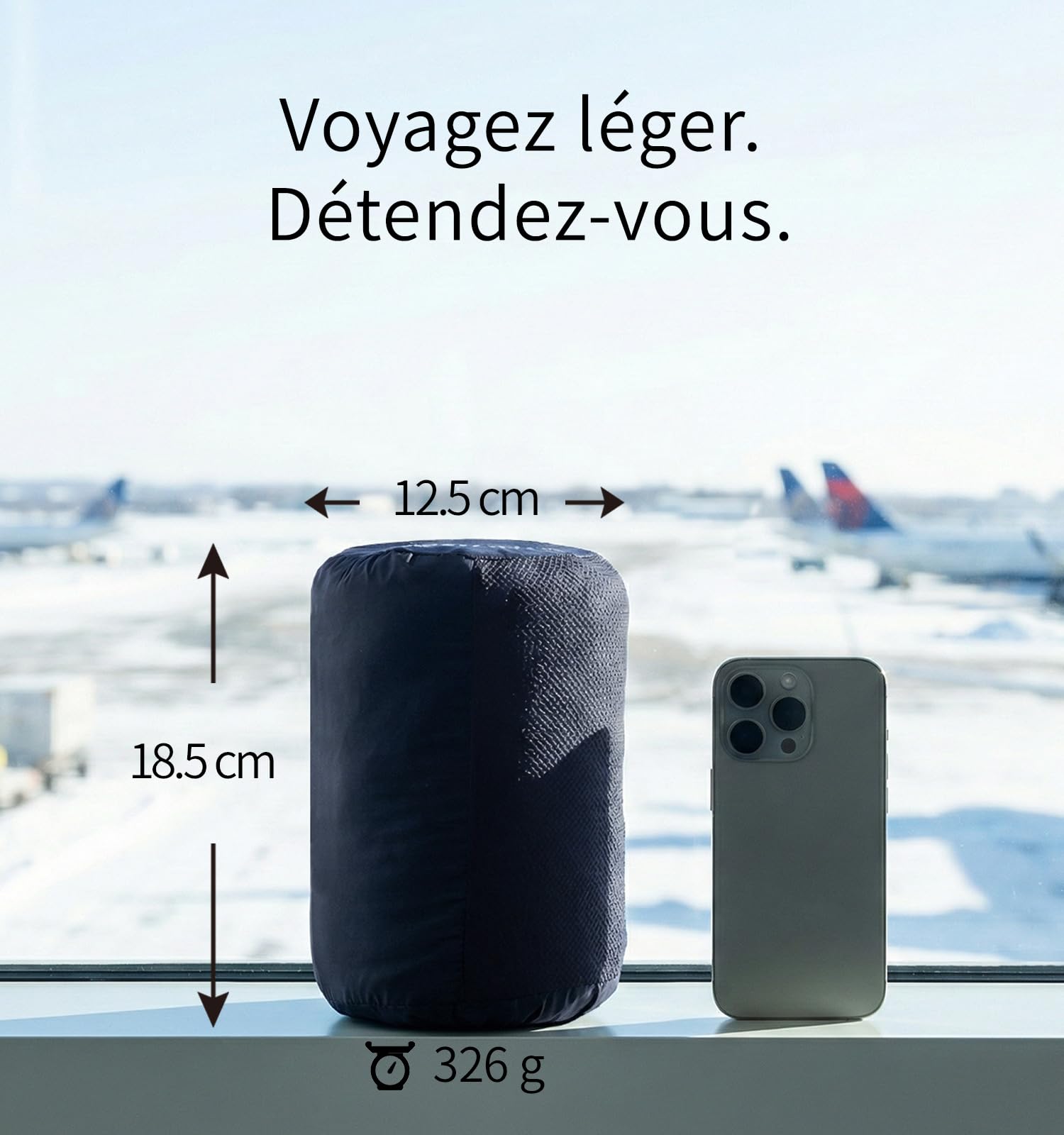 Litume Couverture de Voyage légère et Respirante, Couverture d'avion Souple 170 x 122 cm pour Les Voyageurs, Drap de Camping Pliable avec Sac de Rangement pour Train, Camp, Voyage(Gris Foncé)