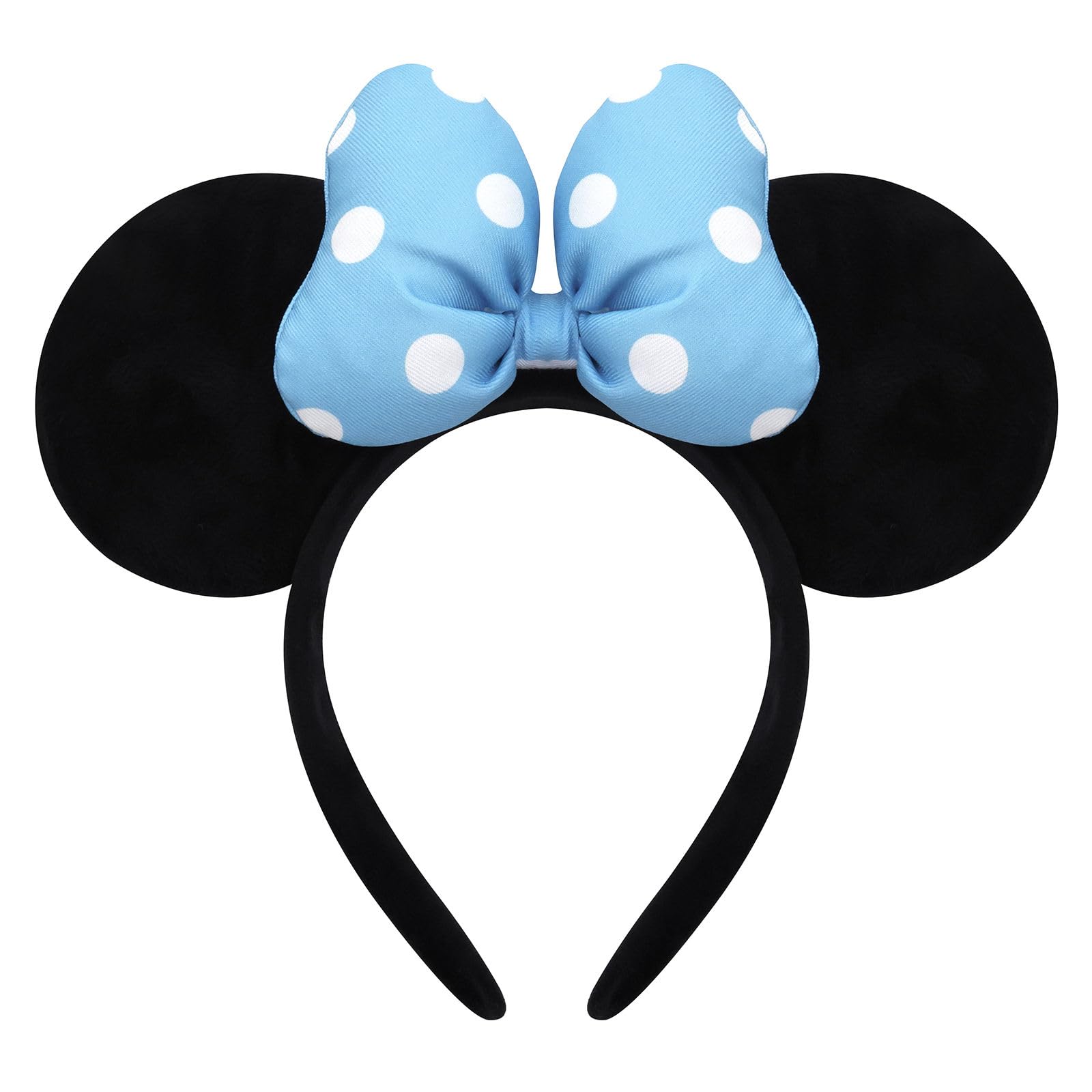 ODOCARE Handmade Mouse Ears Headband for Women and Ladies, Polka Dot Bow Mini Ears Costume Accessories