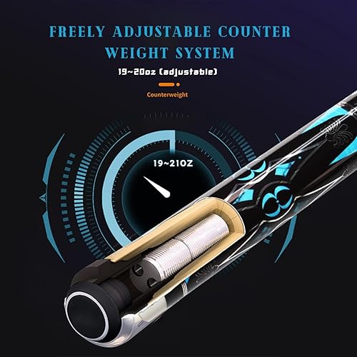 Miniatura 3 de Taco de billar de fibra de carbono, taco de juego con cabeza de 0.465 in, eje de fibra de carbono 100%, taco de billar profesional de 12, 58 pies