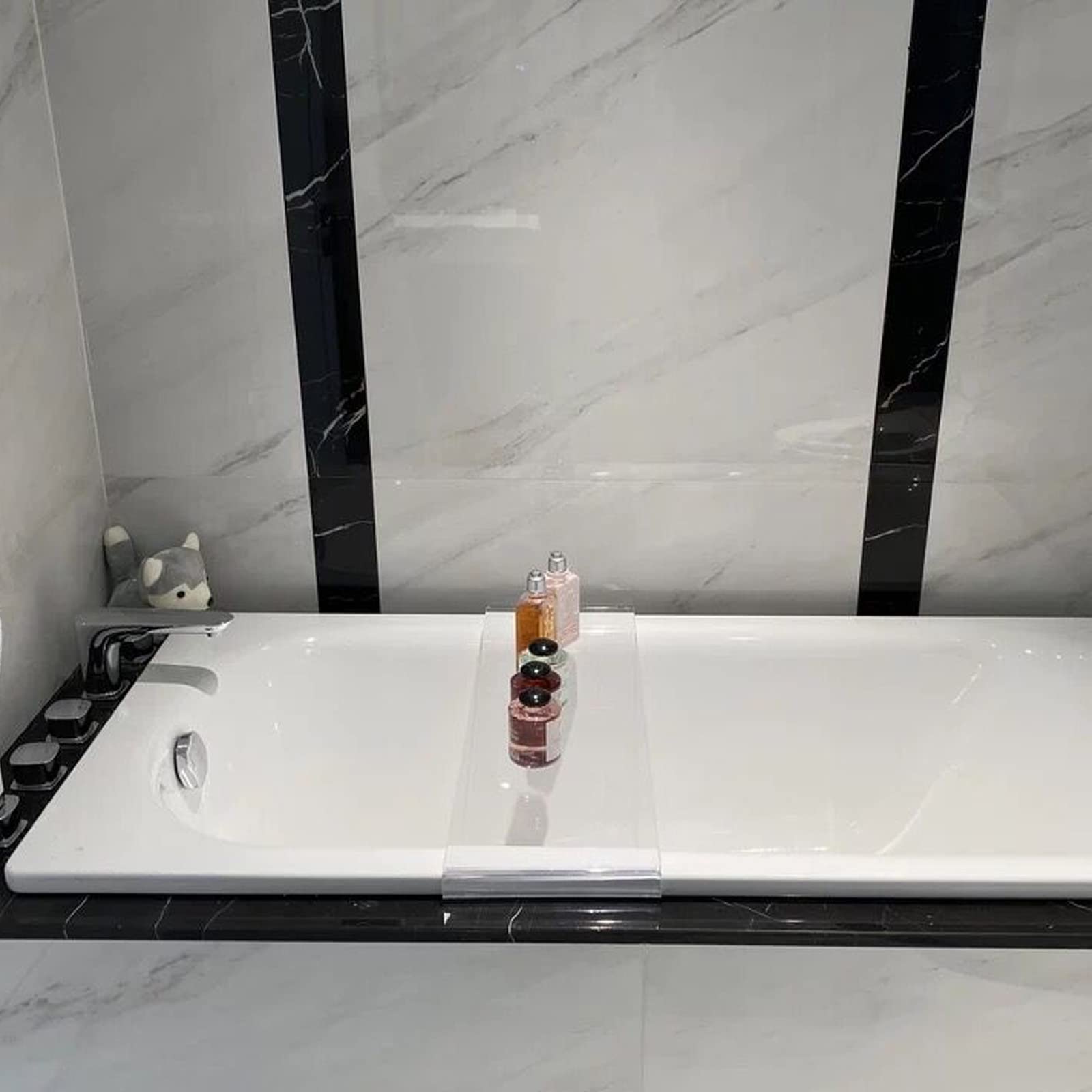 Badewannentabletts, (de:(Transparentes Badewannentablett aus Acryl, wasserdichte Ablage für die Badewanne, Badezimmerzubehör, Spa-Board, luxuriöser Badewannentisch, 29,5" L x 7,9 B x 2 H,